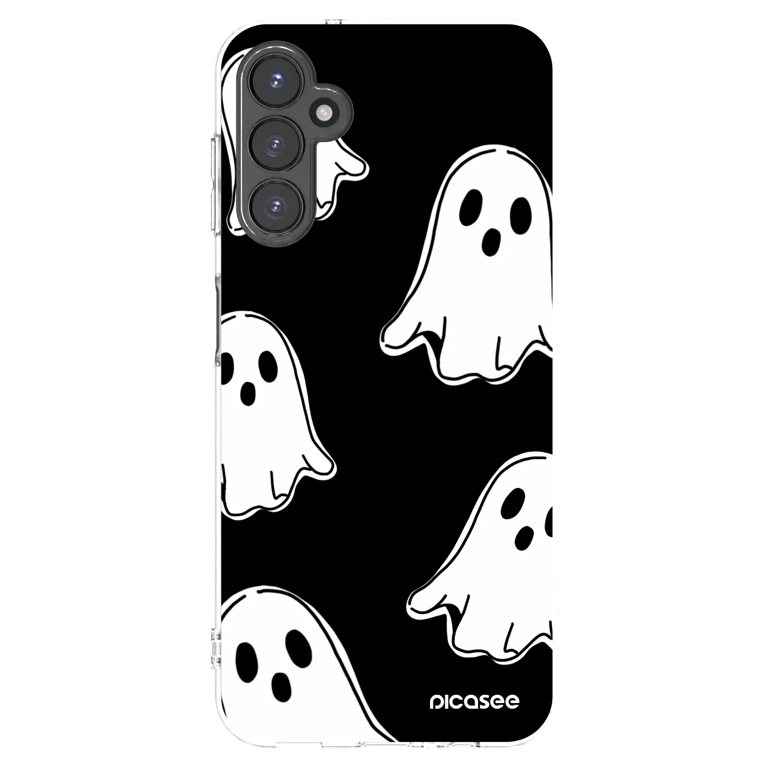 Picasee silikonski prozorni ovitek za Samsung Galaxy A14 4G A145R - Black ghosts