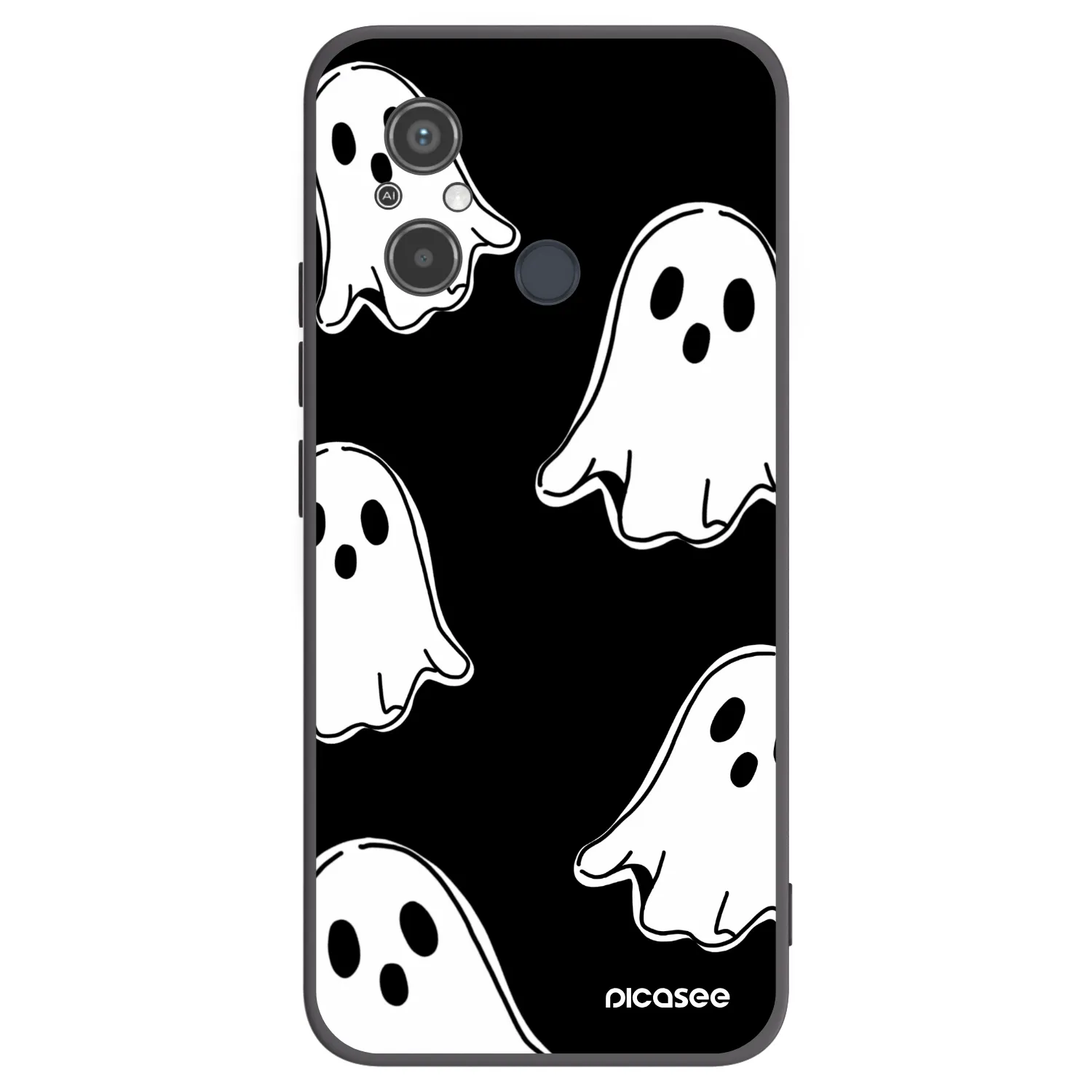 Picasee silikonski črni ovitek za Xiaomi Redmi 12C - Black ghosts