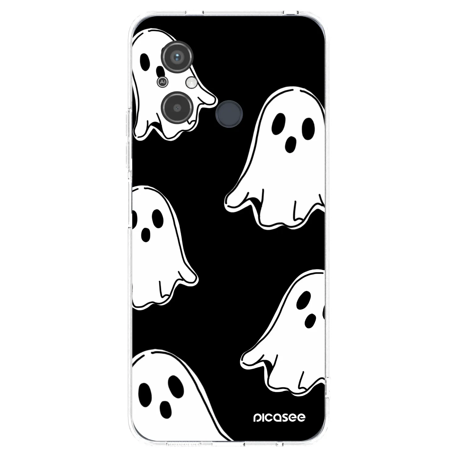 Picasee silikonski prozorni ovitek za Xiaomi Redmi 12C - Black ghosts