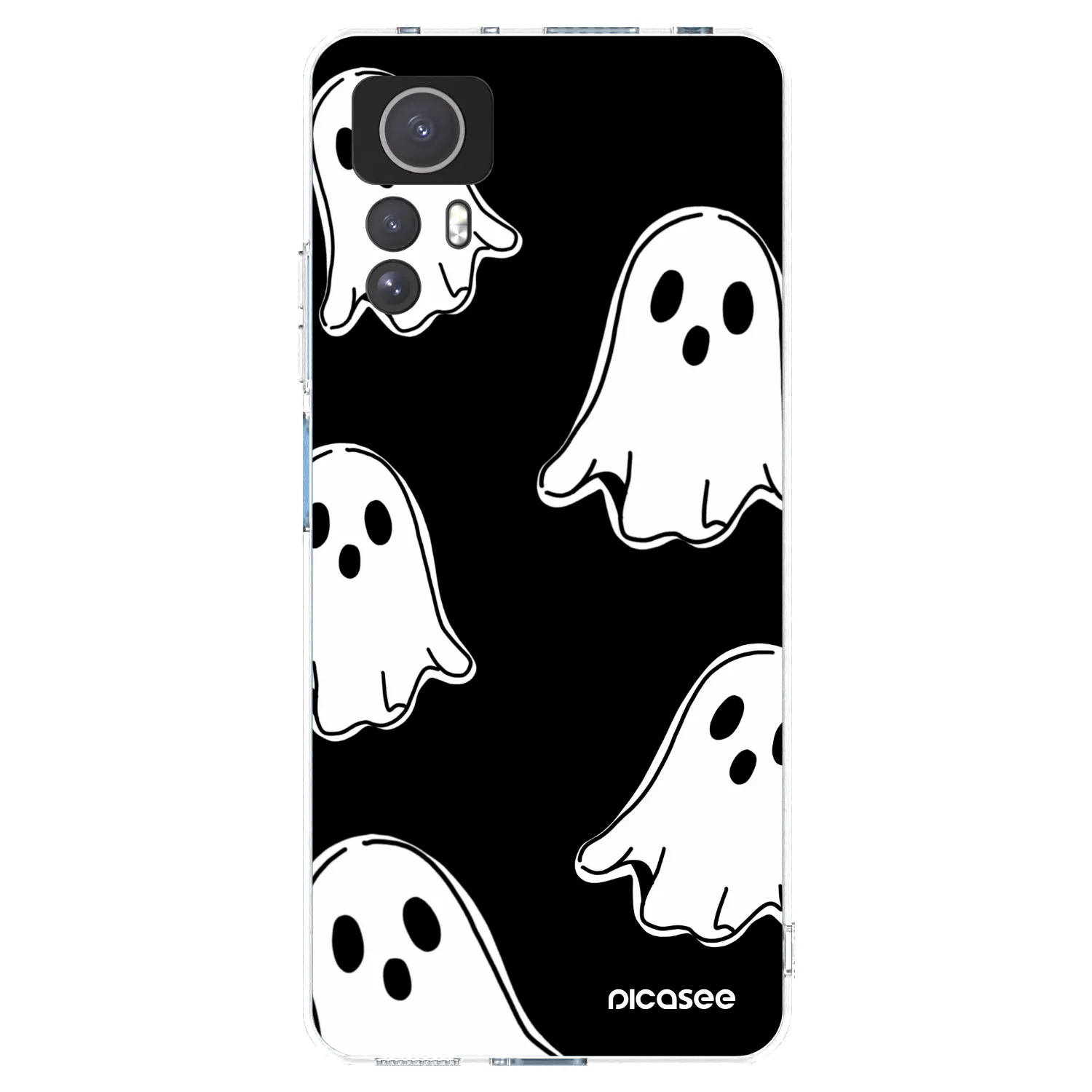 Picasee silikonski prozorni ovitek za Xiaomi Redmi Note 12S - Black ghosts