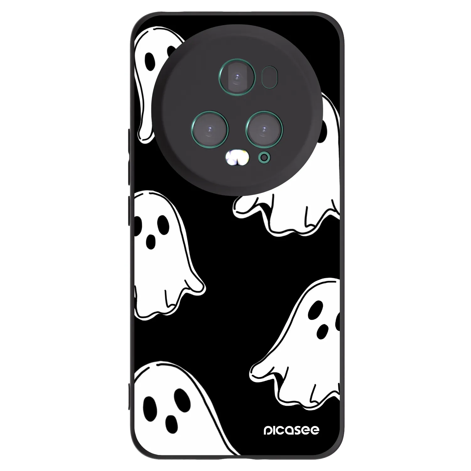 Picasee silikonski črni ovitek za Honor Magic5 Pro - Black ghosts