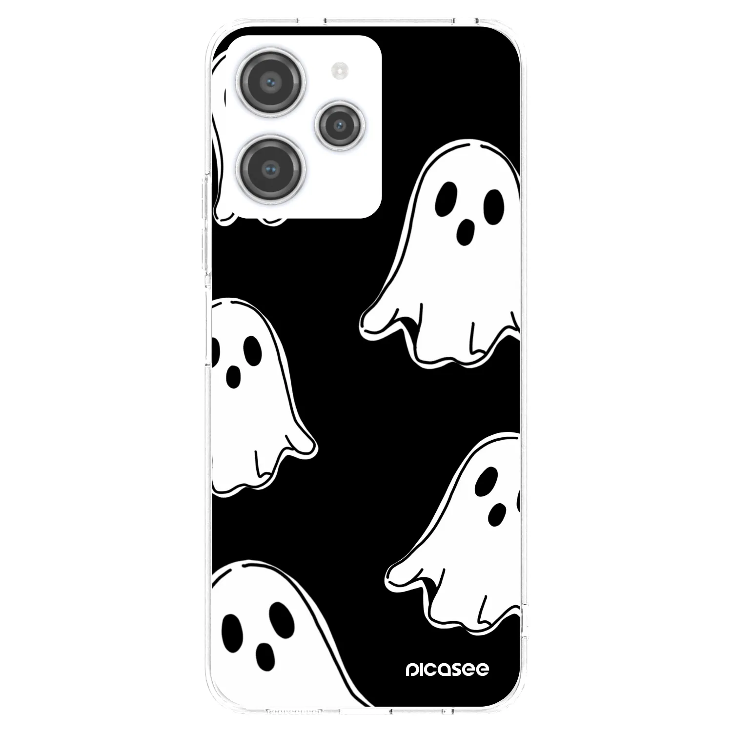 Picasee silikonski prozorni ovitek za Xiaomi Redmi 12 4G - Black ghosts