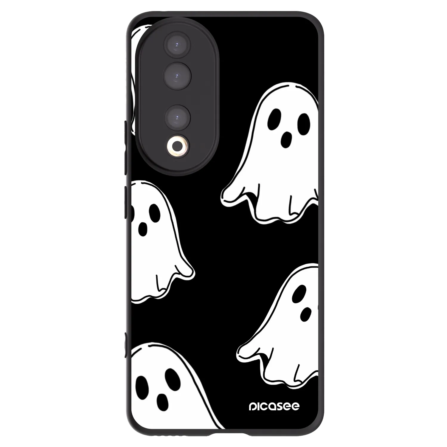 Picasee silikonski črni ovitek za Honor 90 5G - Black ghosts