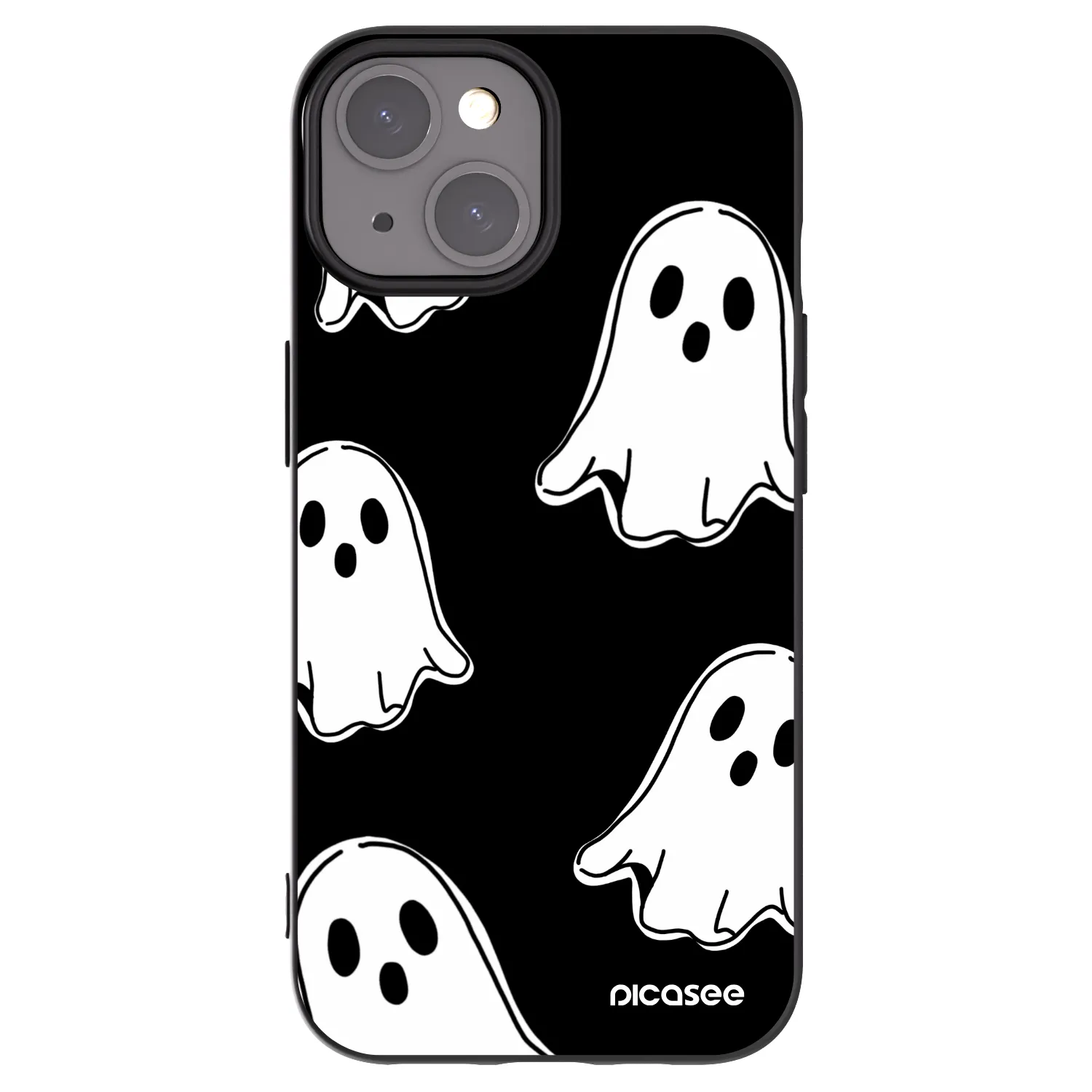 Picasee silikonski črni ovitek za Apple iPhone 15 - Black ghosts