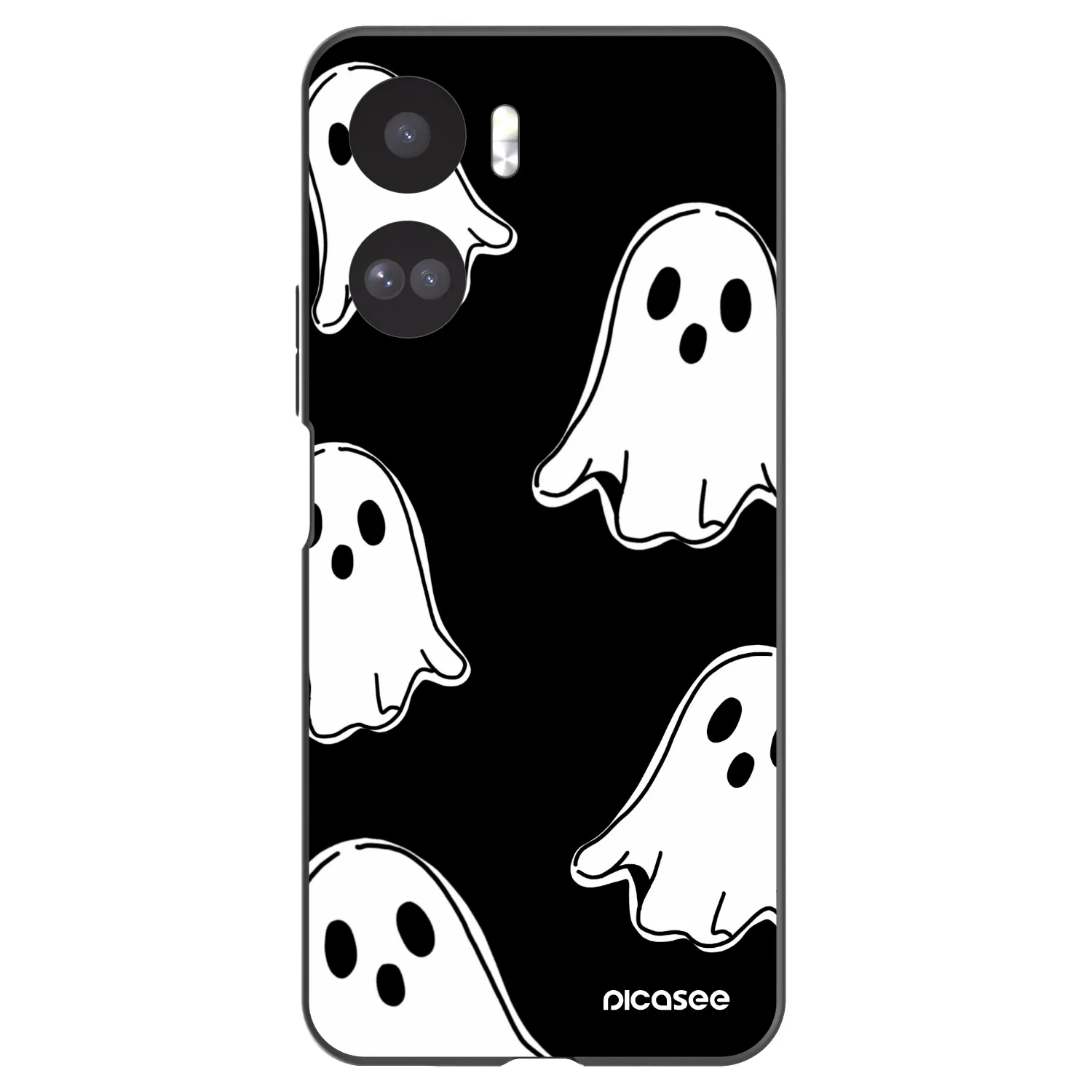 Picasee silikonski črni ovitek za Honor 90 Lite 5G - Black ghosts