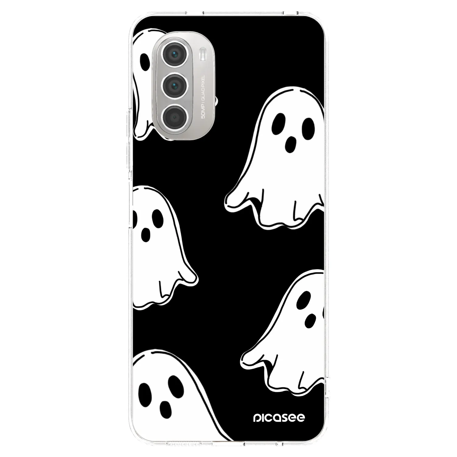 Picasee silikonski prozorni ovitek za Motorola Moto G51 - Black ghosts