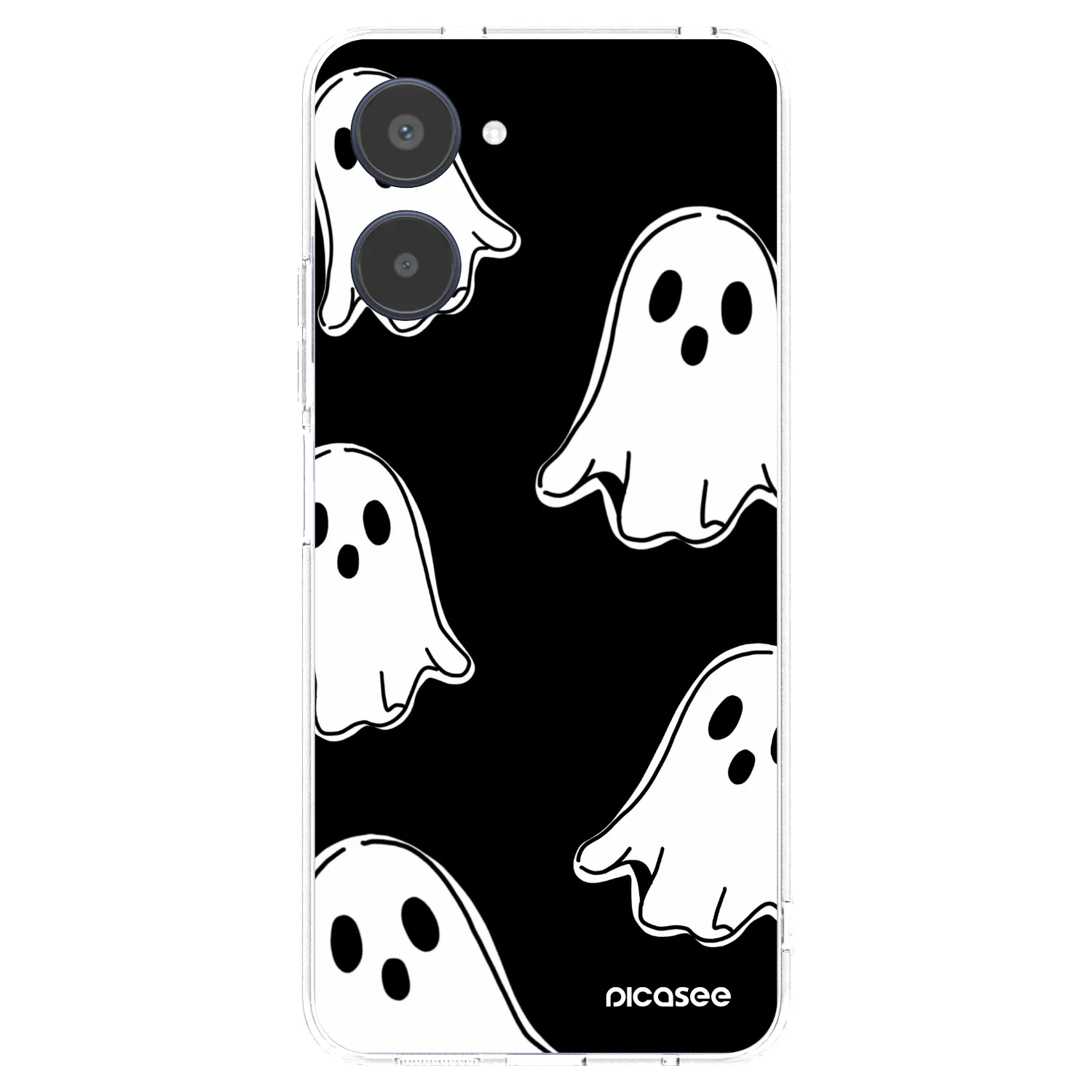 Picasee silikonski prozorni ovitek za Realme 10 4G - Black ghosts