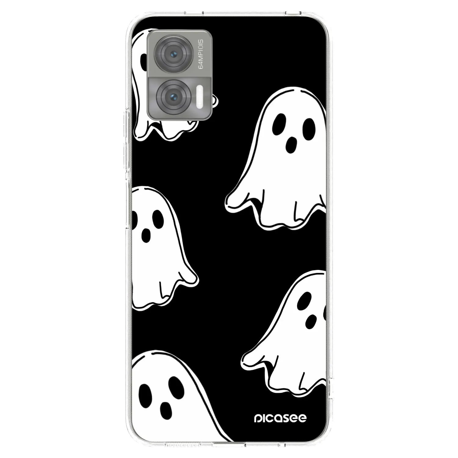 Picasee silikonski prozorni ovitek za Motorola Edge 30 Neo - Black ghosts