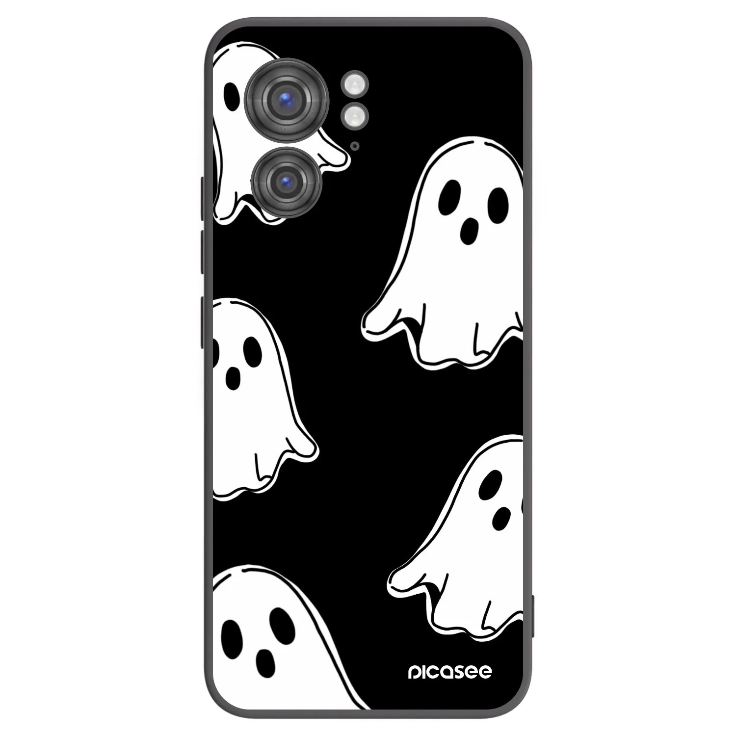 Picasee silikonski črni ovitek za Motorola Edge 40 - Black ghosts