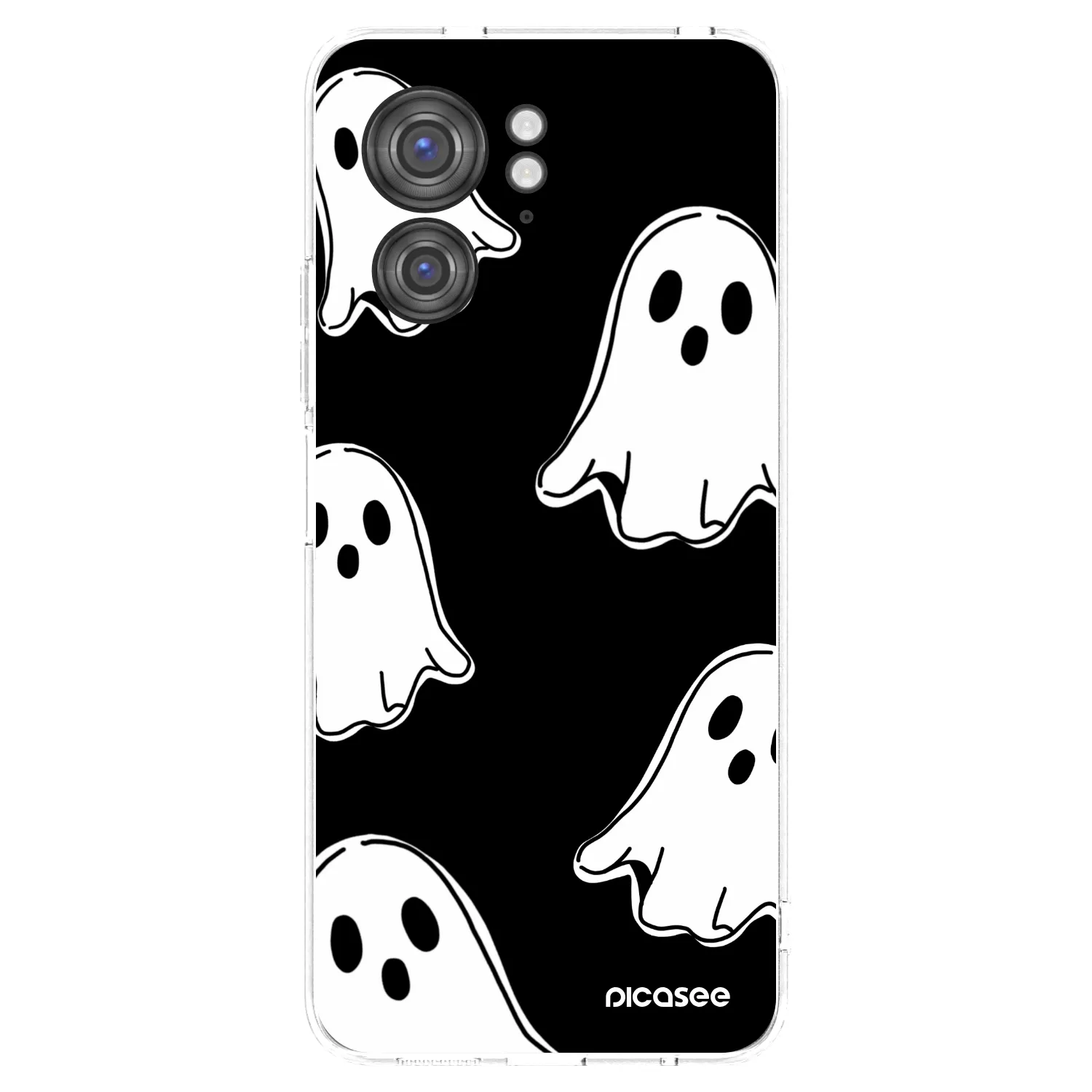 Picasee silikonski prozorni ovitek za Motorola Edge 40 - Black ghosts