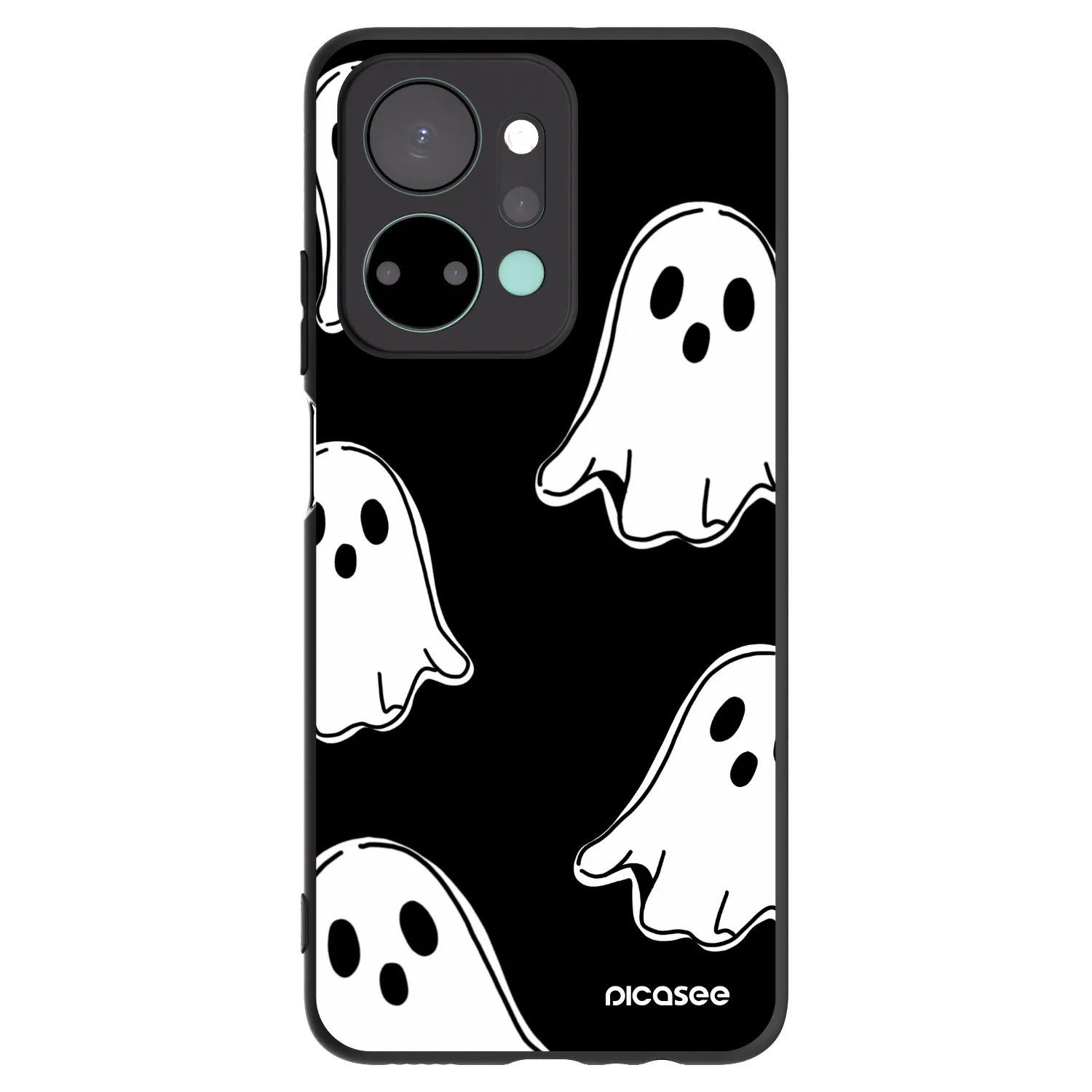 Picasee silikonski črni ovitek za Honor X7a - Black ghosts