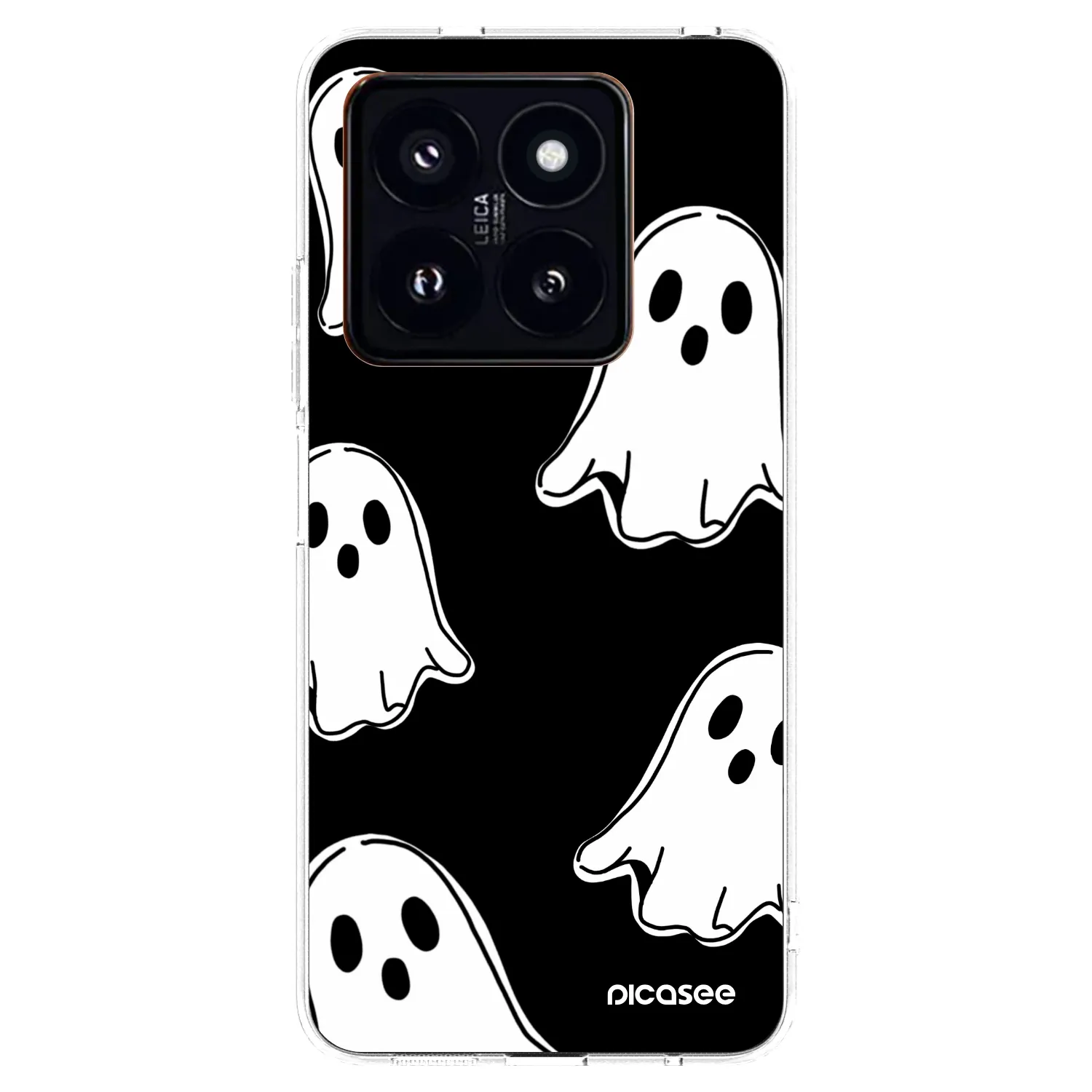 Picasee silikonski prozorni ovitek za Xiaomi 14 Pro - Black ghosts