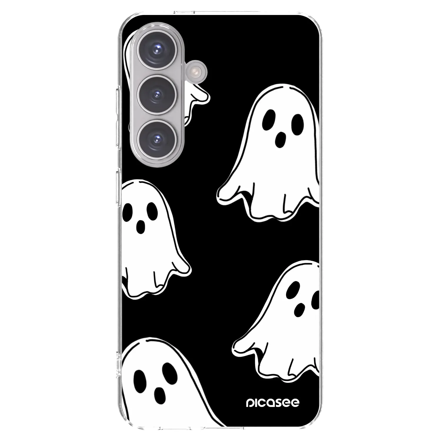 Picasee silikonski prozorni ovitek za Samsung Galaxy S24 S921B 5G - Black ghosts