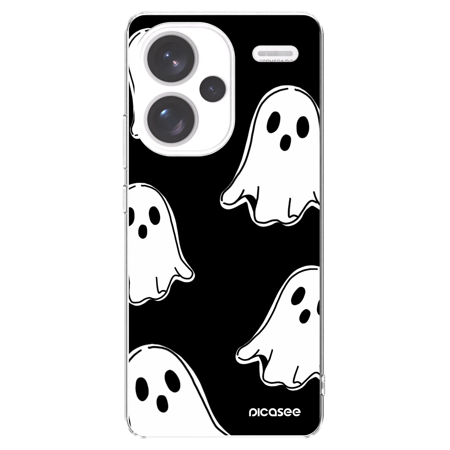 Picasee silikonski prozorni ovitek za Xiaomi Redmi Note 13 Pro+ 5G - Black ghosts