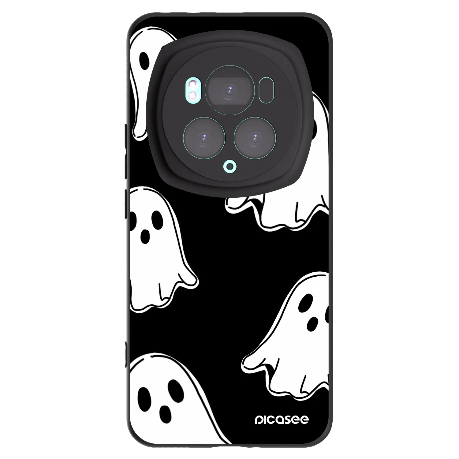 Picasee silikonski črni ovitek za Honor Magic6 Pro - Black ghosts