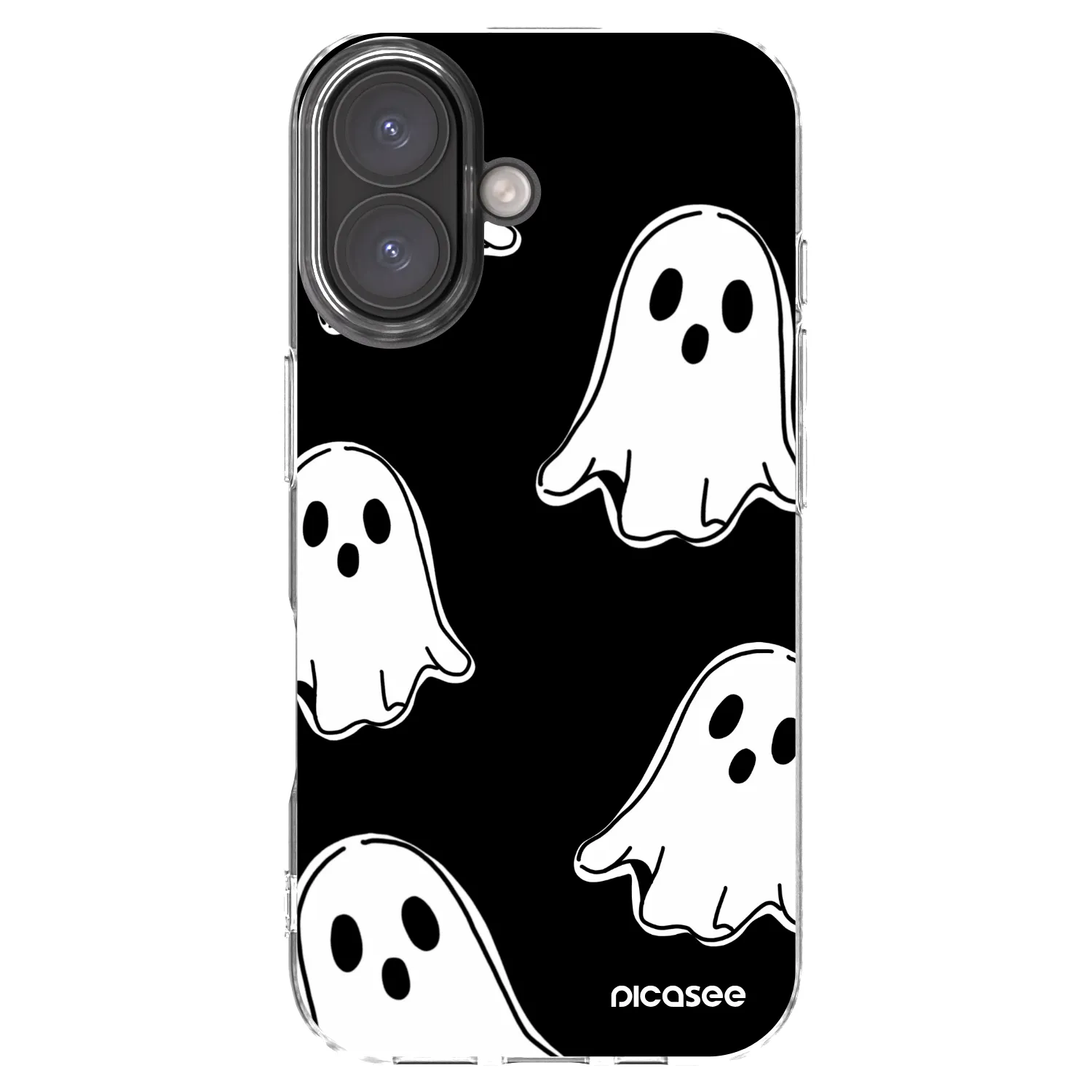 Picasee silikonski prozorni ovitek za Apple iPhone 16 - Black ghosts