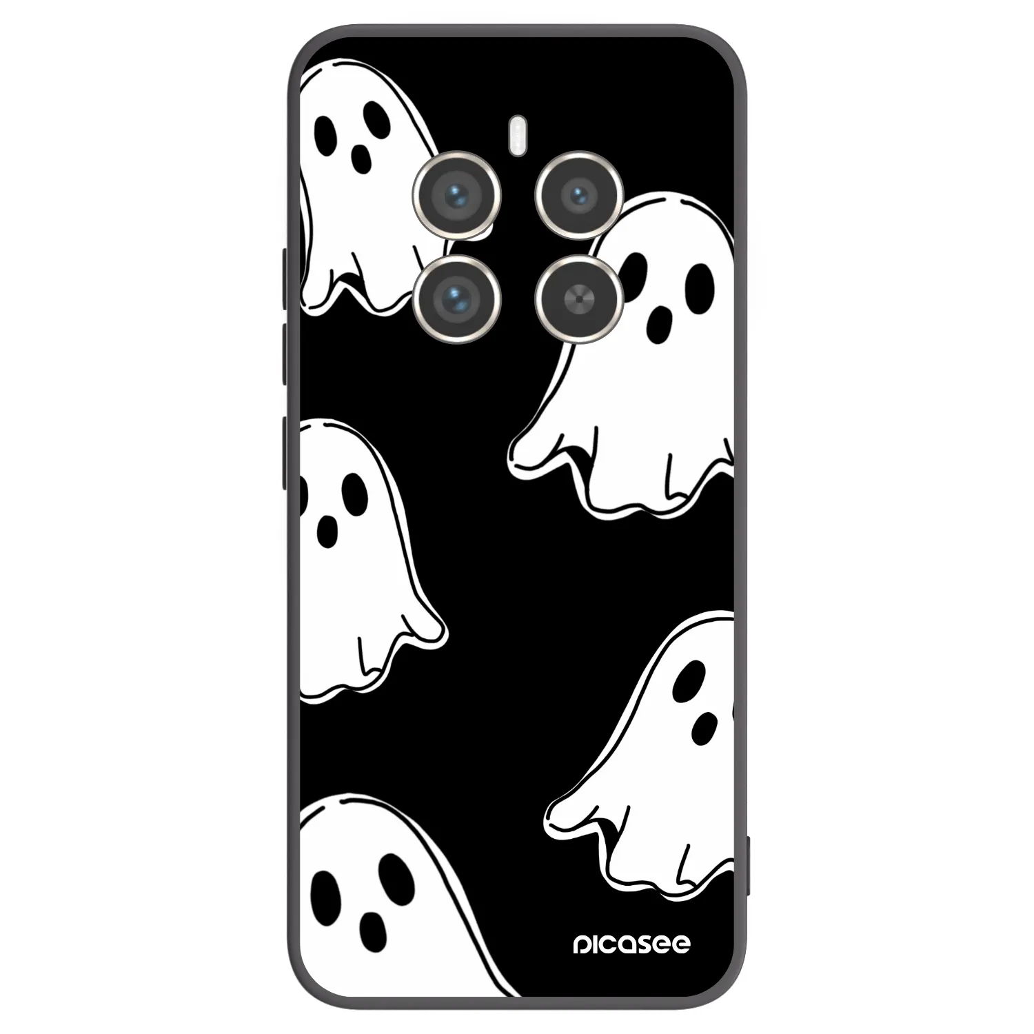 Picasee silikonski črni ovitek za Realme 12 Pro 5G - Black ghosts