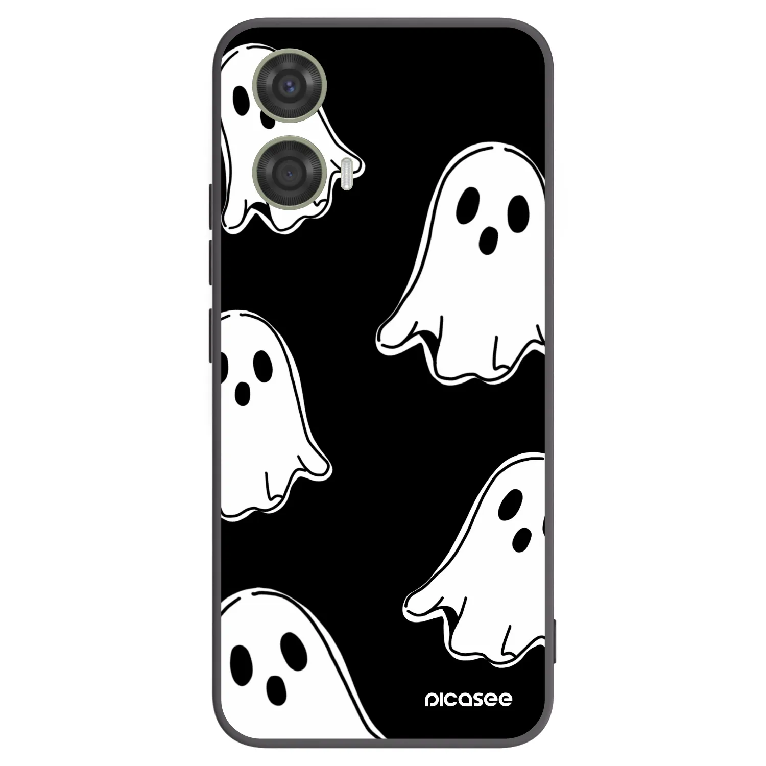 Picasee silikonski črni ovitek za Motorola Moto G24 - Black ghosts
