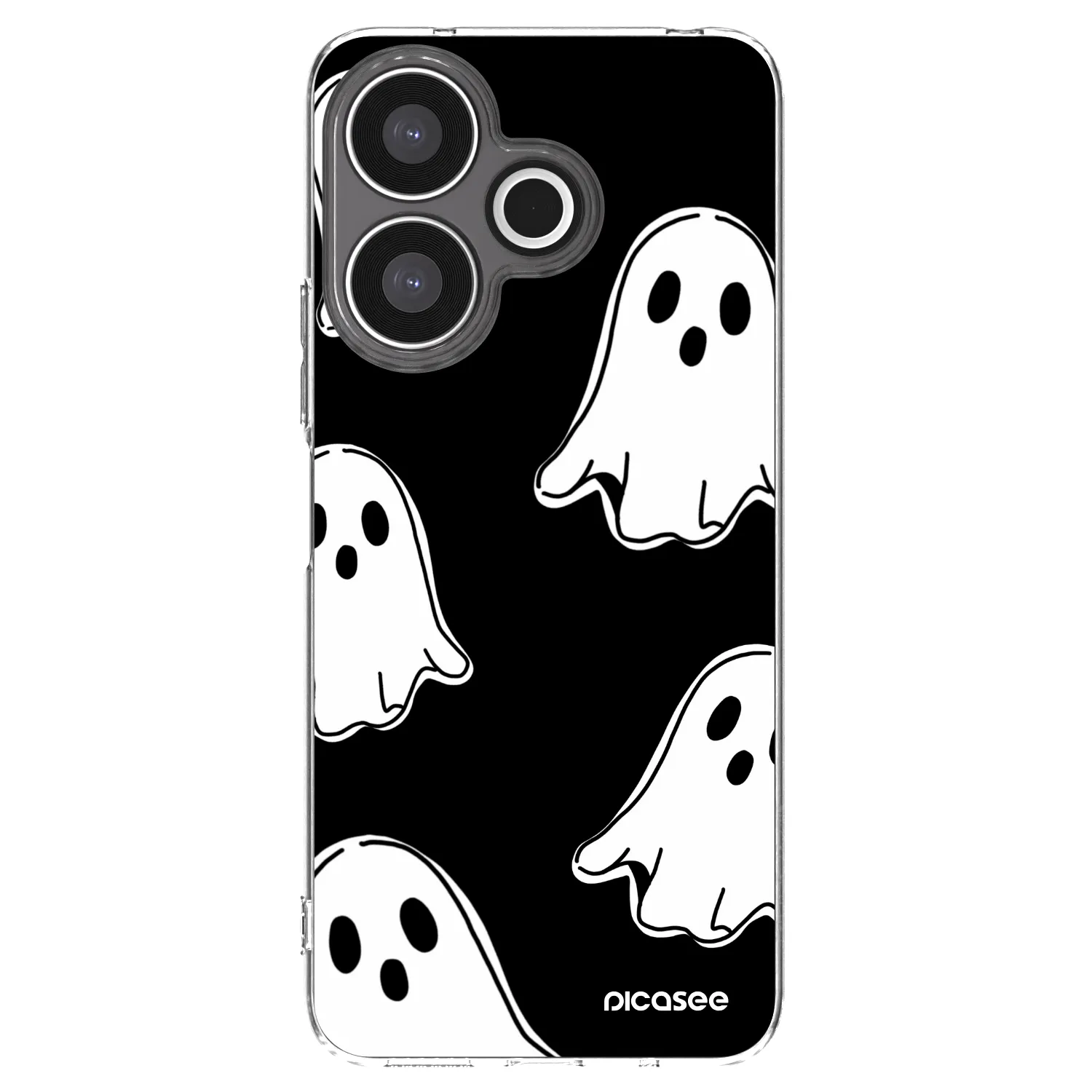 Picasee silikonski prozorni ovitek za Xiaomi Redmi 13 4G - Black ghosts