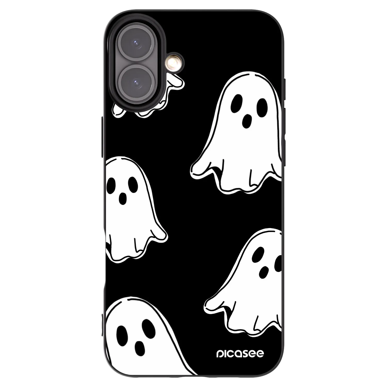 Picasee silikonski črni ovitek za Apple iPhone 16 Plus - Black ghosts