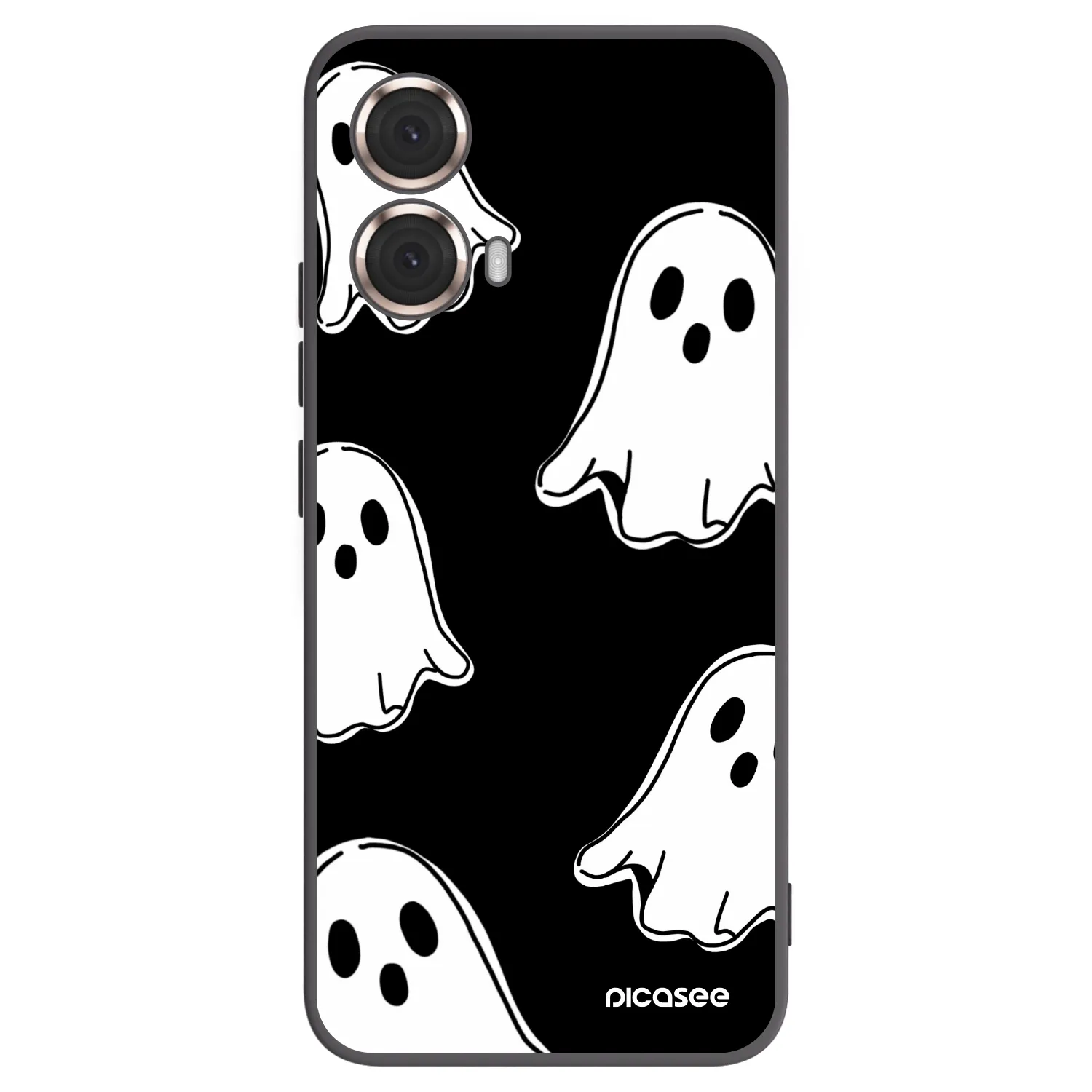 Picasee silikonski črni ovitek za Motorola Moto G85 - Black ghosts