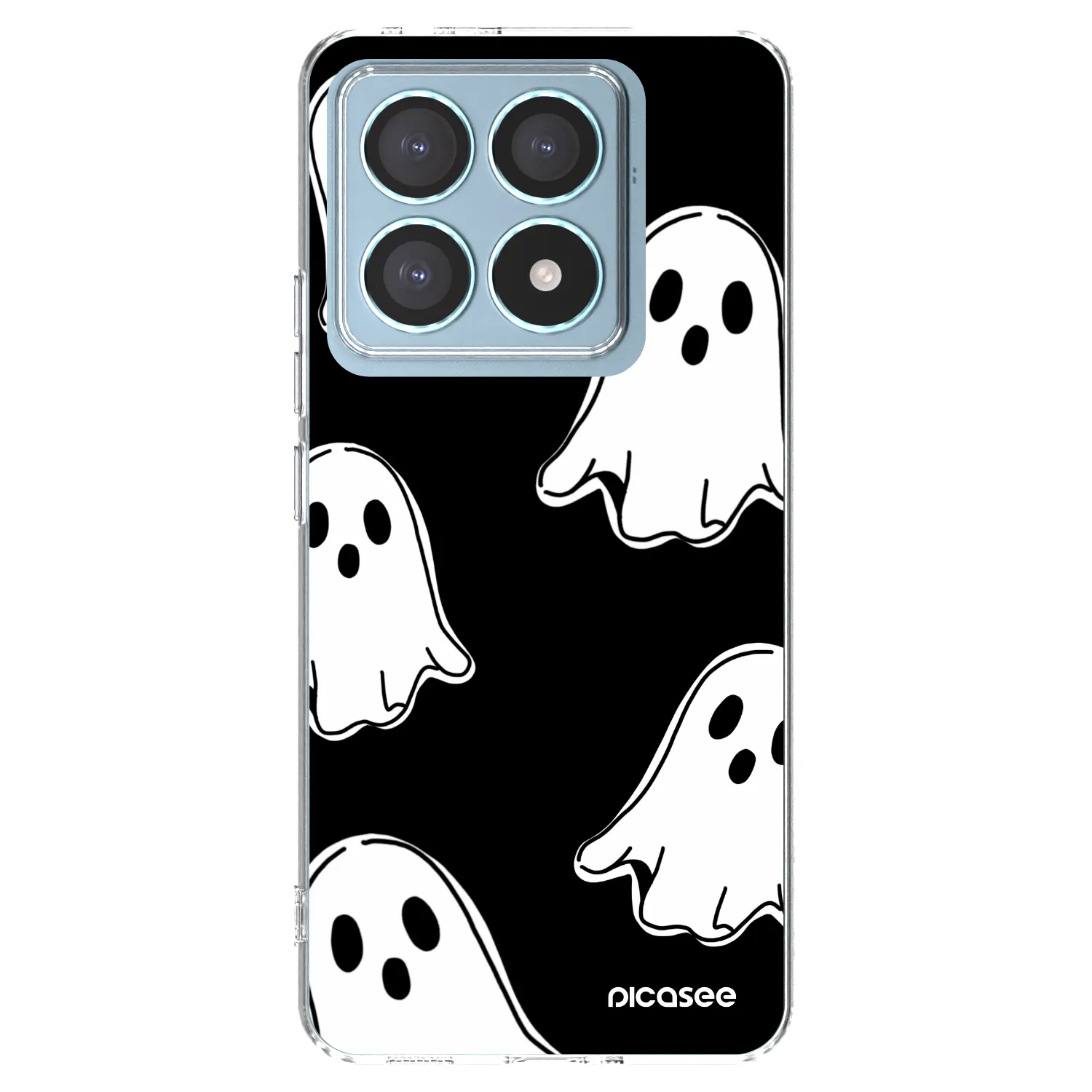 Picasee silikonski prozorni ovitek za Xiaomi 14T Pro - Black ghosts