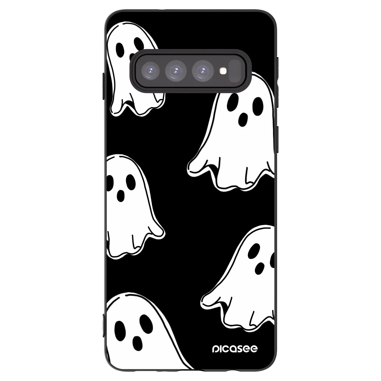 Picasee silikonski črni ovitek za Samsung Galaxy S10 G973 - Black ghosts