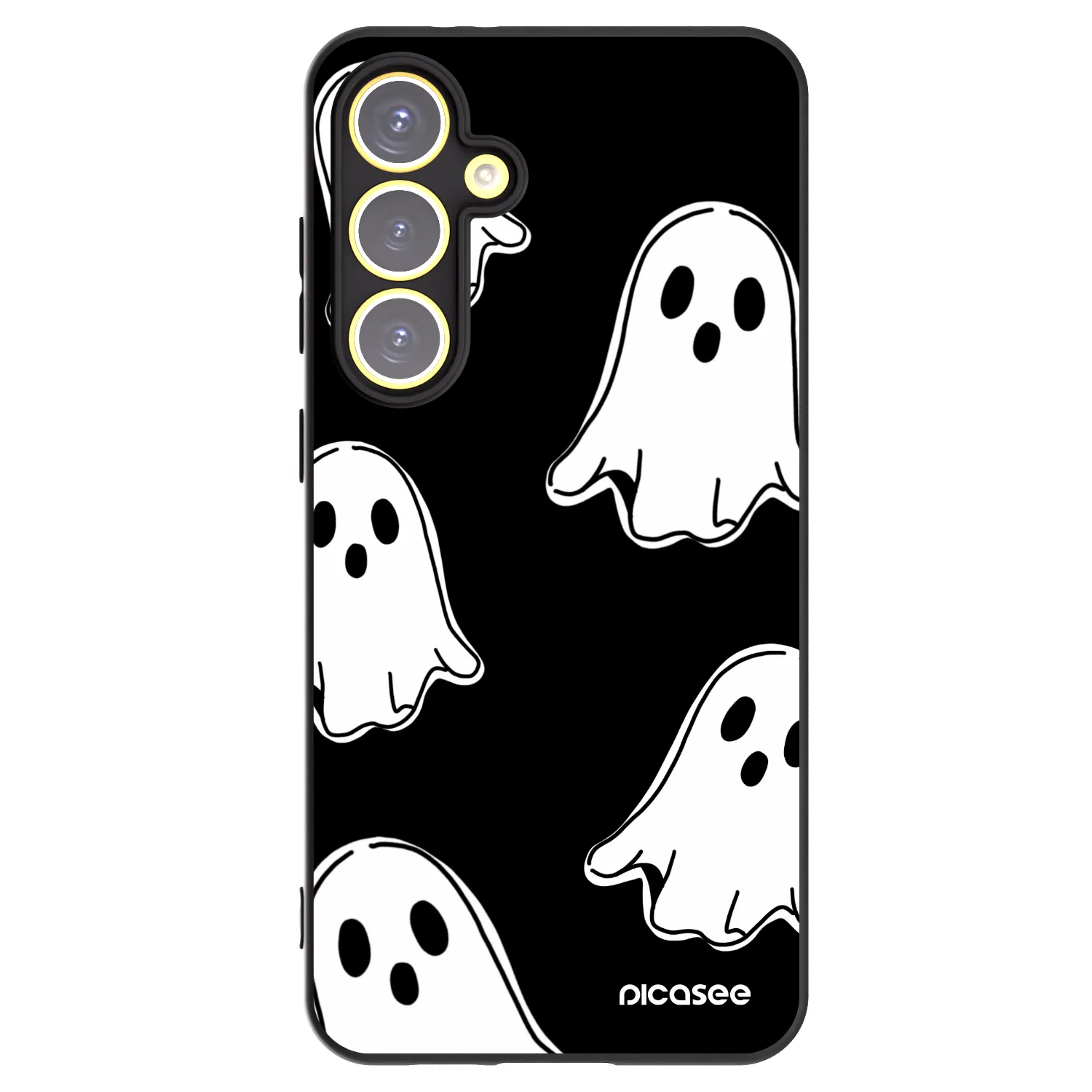 Picasee silikonski črni ovitek za Samsung Galaxy S24 FE S721B - Black ghosts
