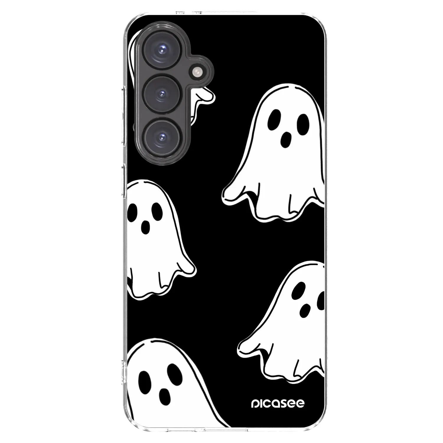 Picasee silikonski prozorni ovitek za Samsung Galaxy S24 FE S721B - Black ghosts