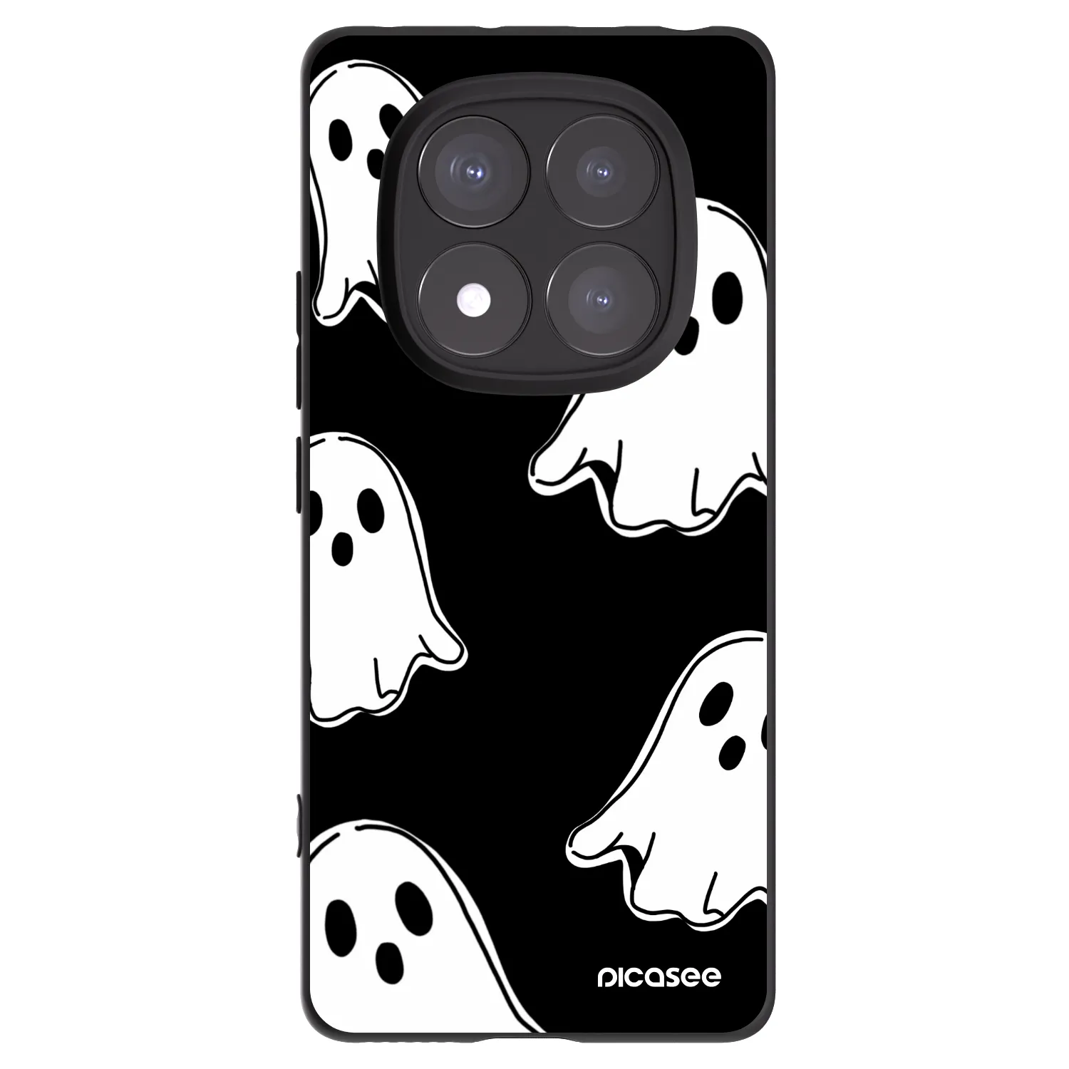 Picasee silikonski črni ovitek za Xiaomi Redmi Note 14 Pro 5G - Black ghosts