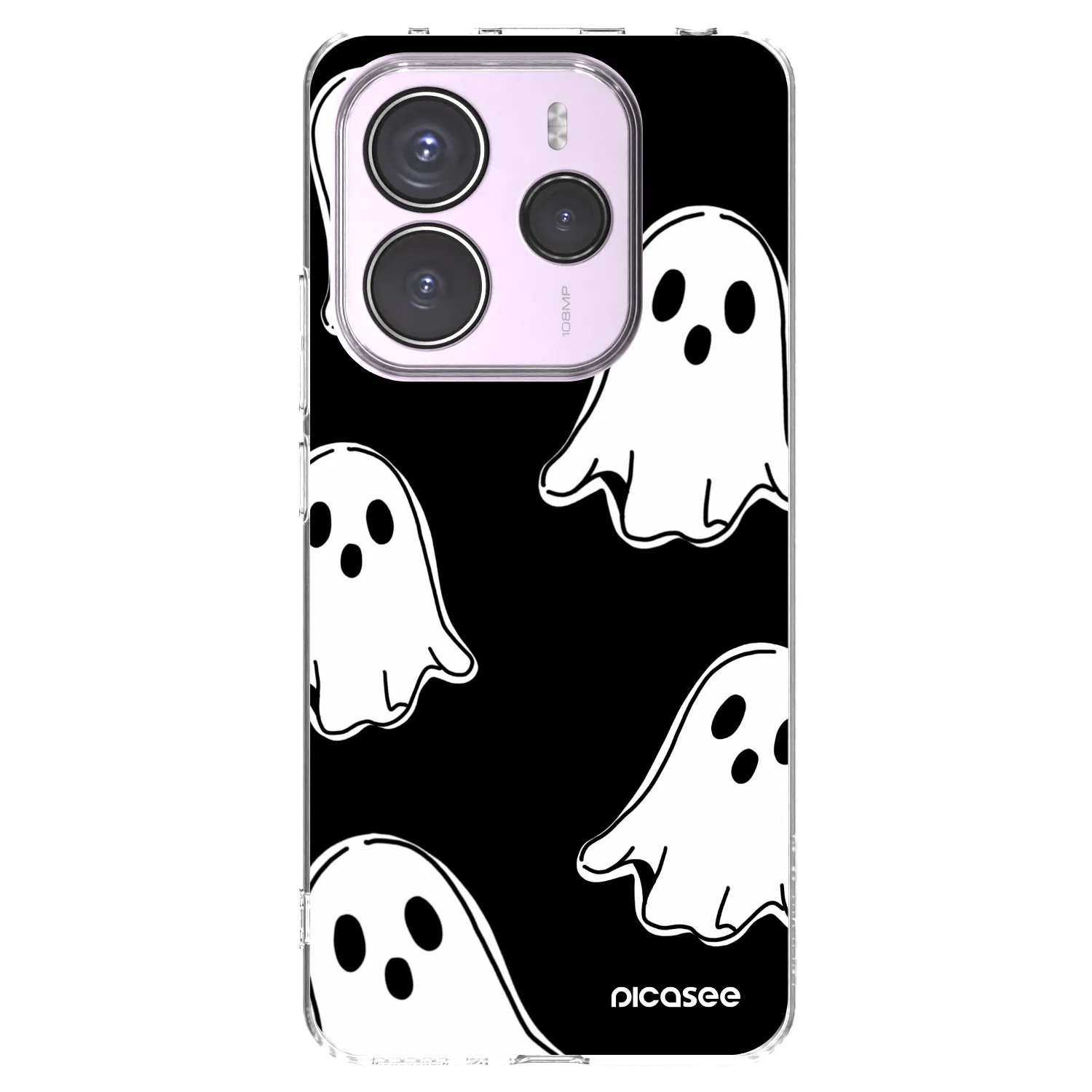 Picasee silikonski prozorni ovitek za Xiaomi Redmi Note 14 5G - Black ghosts