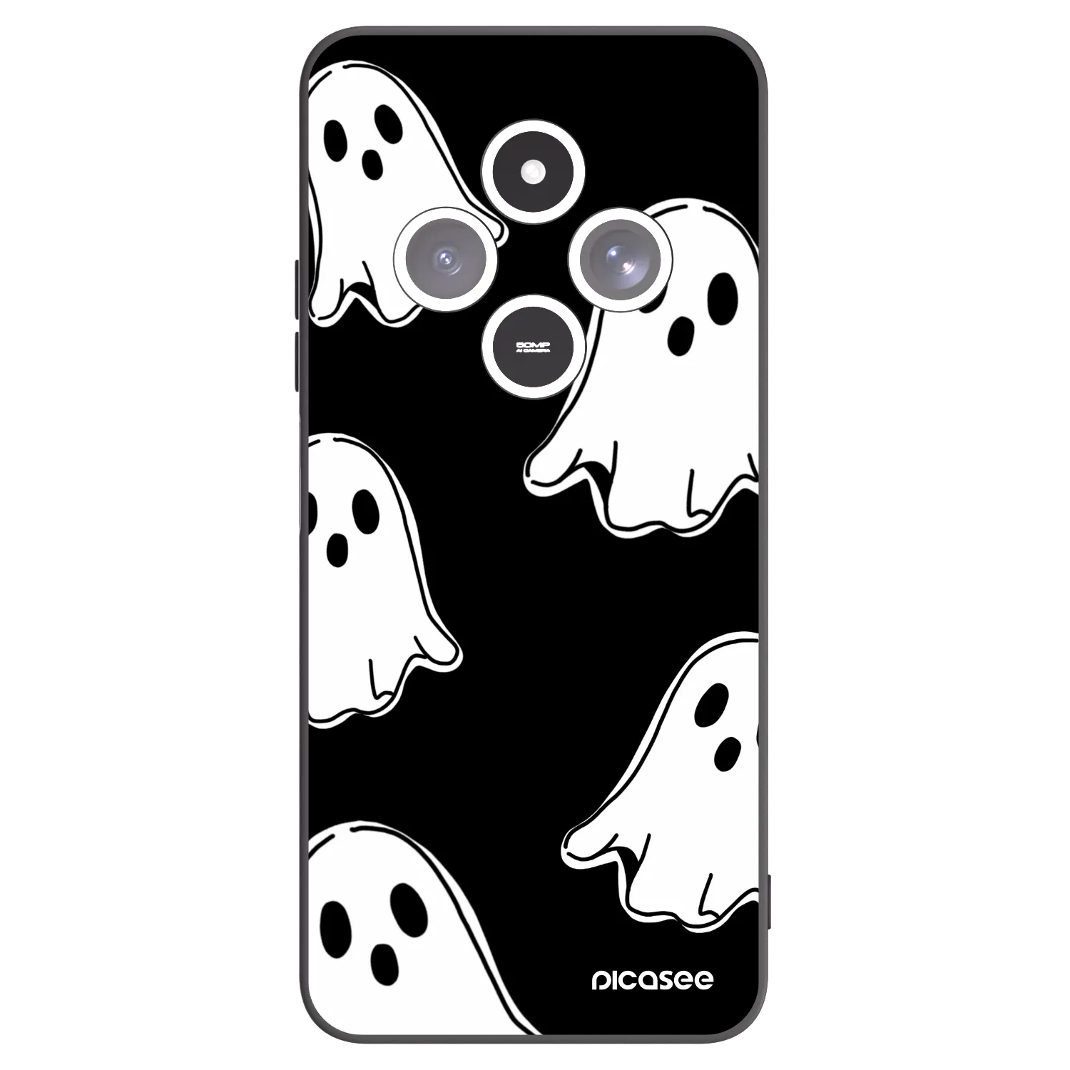 Picasee silikonski črni ovitek za Xiaomi Redmi 14C - Black ghosts