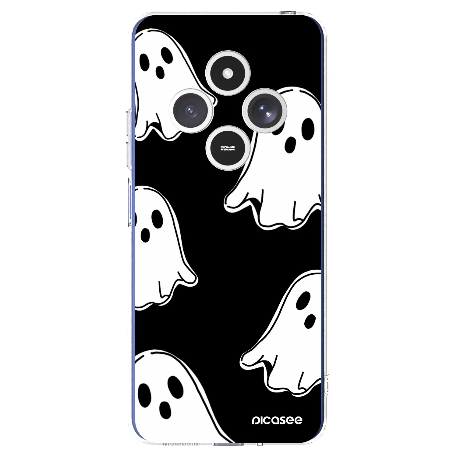 Picasee silikonski prozorni ovitek za Xiaomi Redmi 14C - Black ghosts