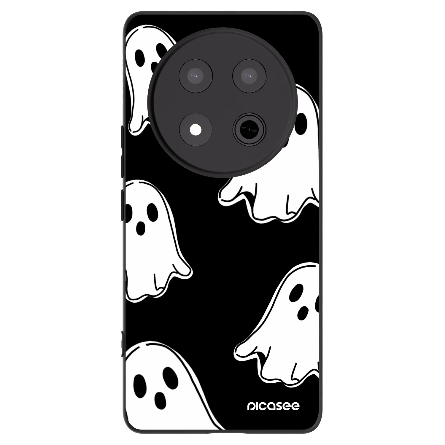 Picasee silikonski črni ovitek za Honor Magic7 Lite 5G - Black ghosts