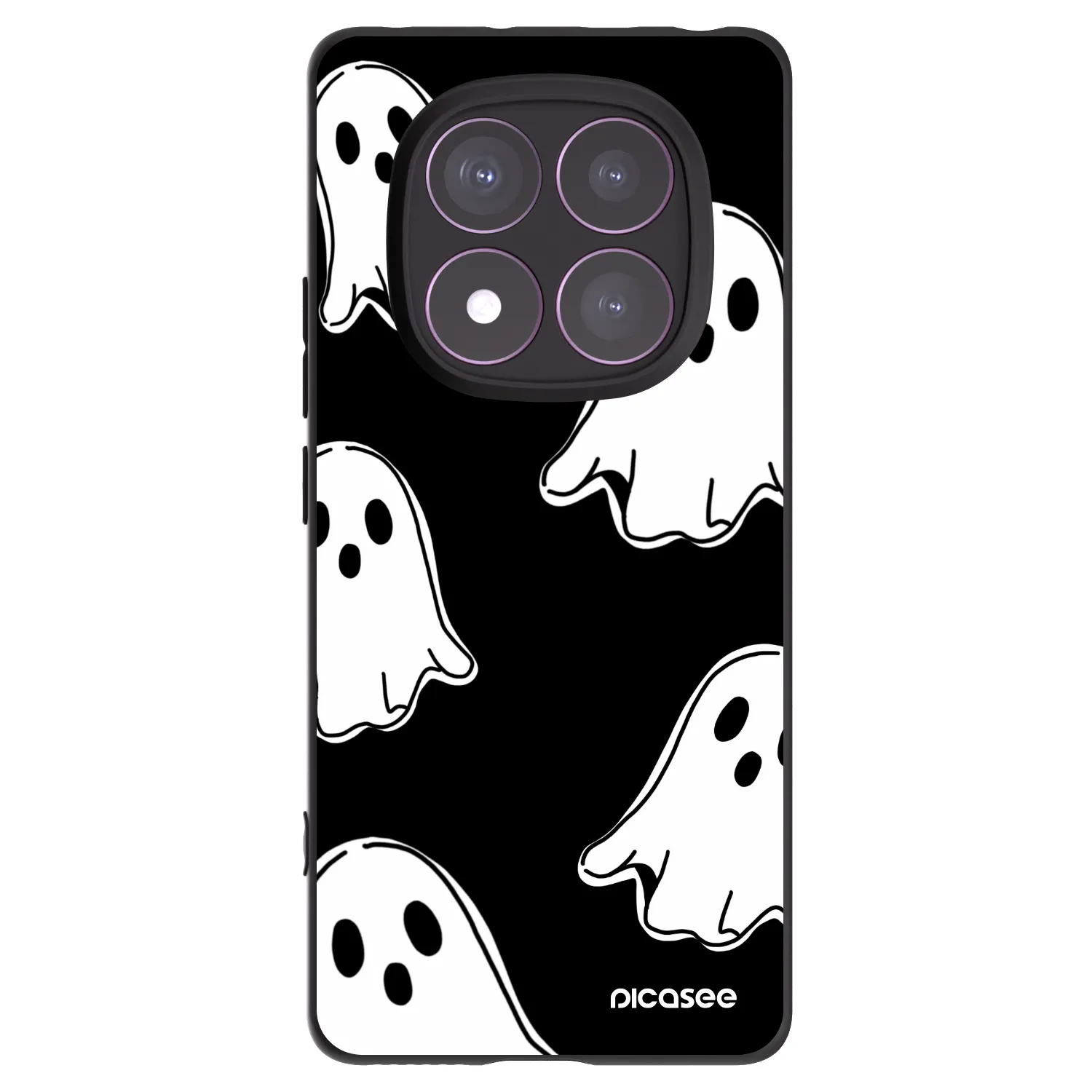 Picasee silikonski črni ovitek za Xiaomi Redmi Note 14 Pro 4G - Black ghosts
