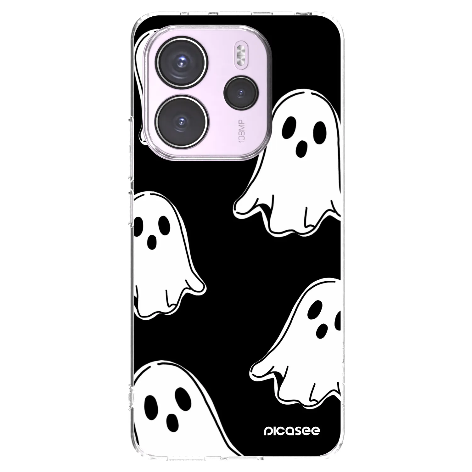 Picasee silikonski prozorni ovitek za Xiaomi Redmi Note 14 4G - Black ghosts