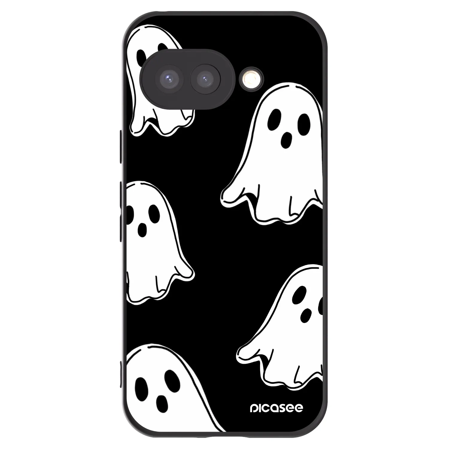 Picasee silikonski črni ovitek za Google Pixel 9a - Black ghosts