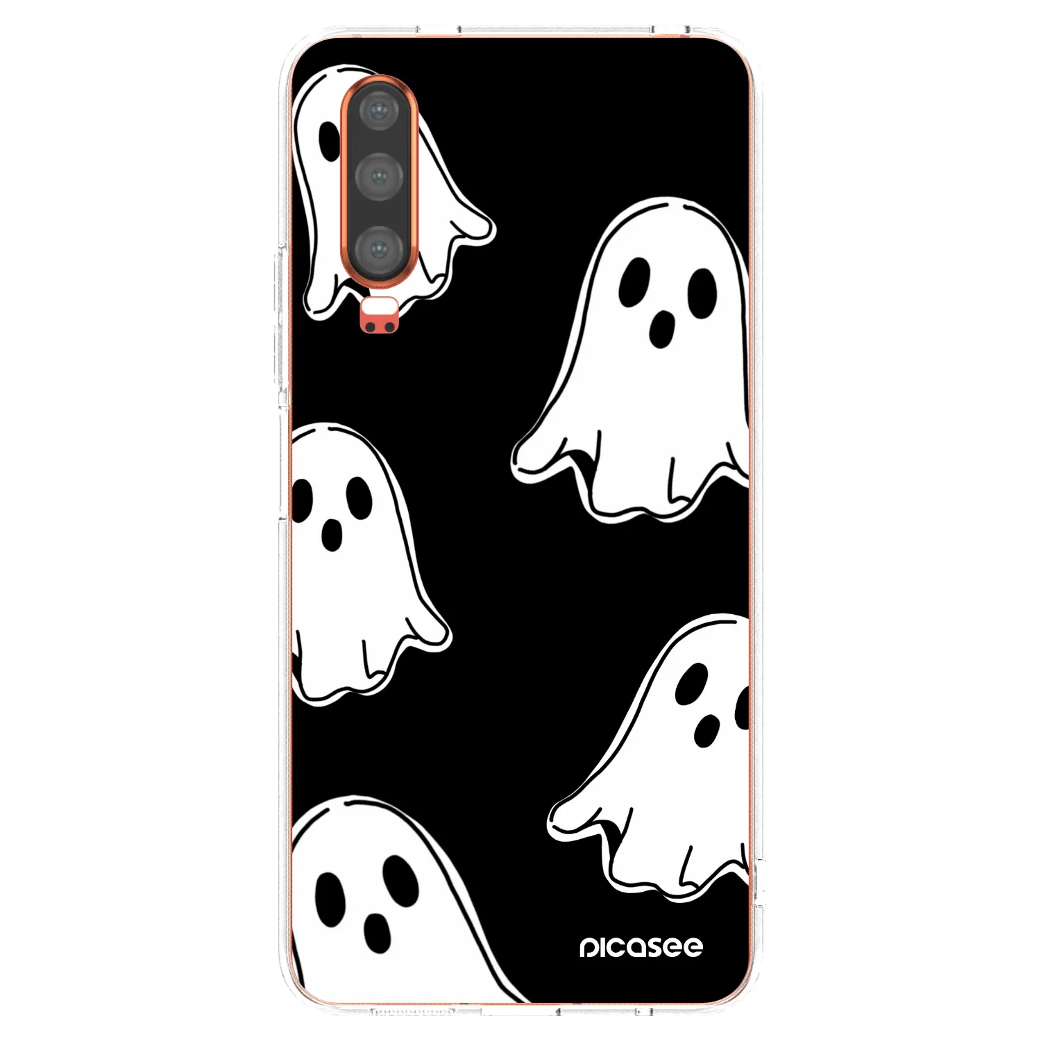 Picasee silikonski prozorni ovitek za Huawei P30 - Black ghosts