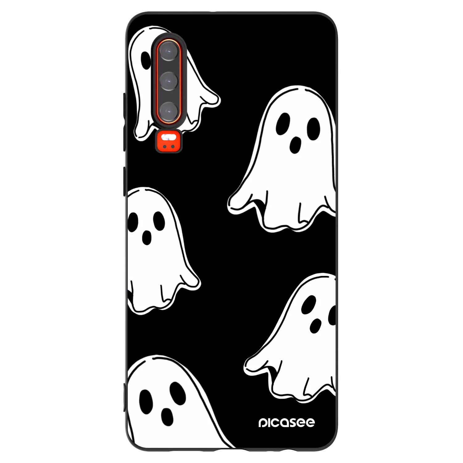 Picasee silikonski črni ovitek za Huawei P30 - Black ghosts