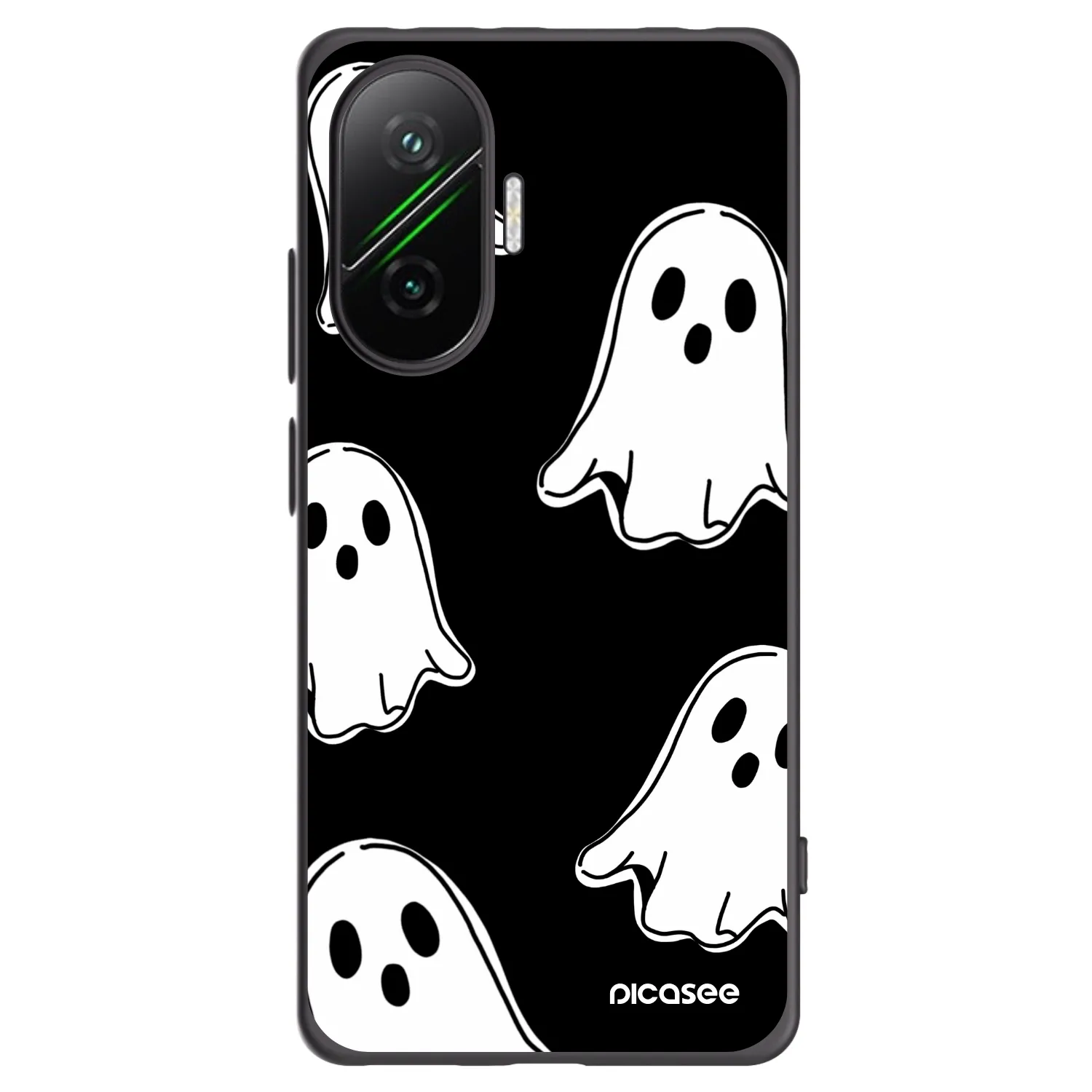 Picasee silikonski črni ovitek za Xiaomi Poco F7 5G - Black ghosts
