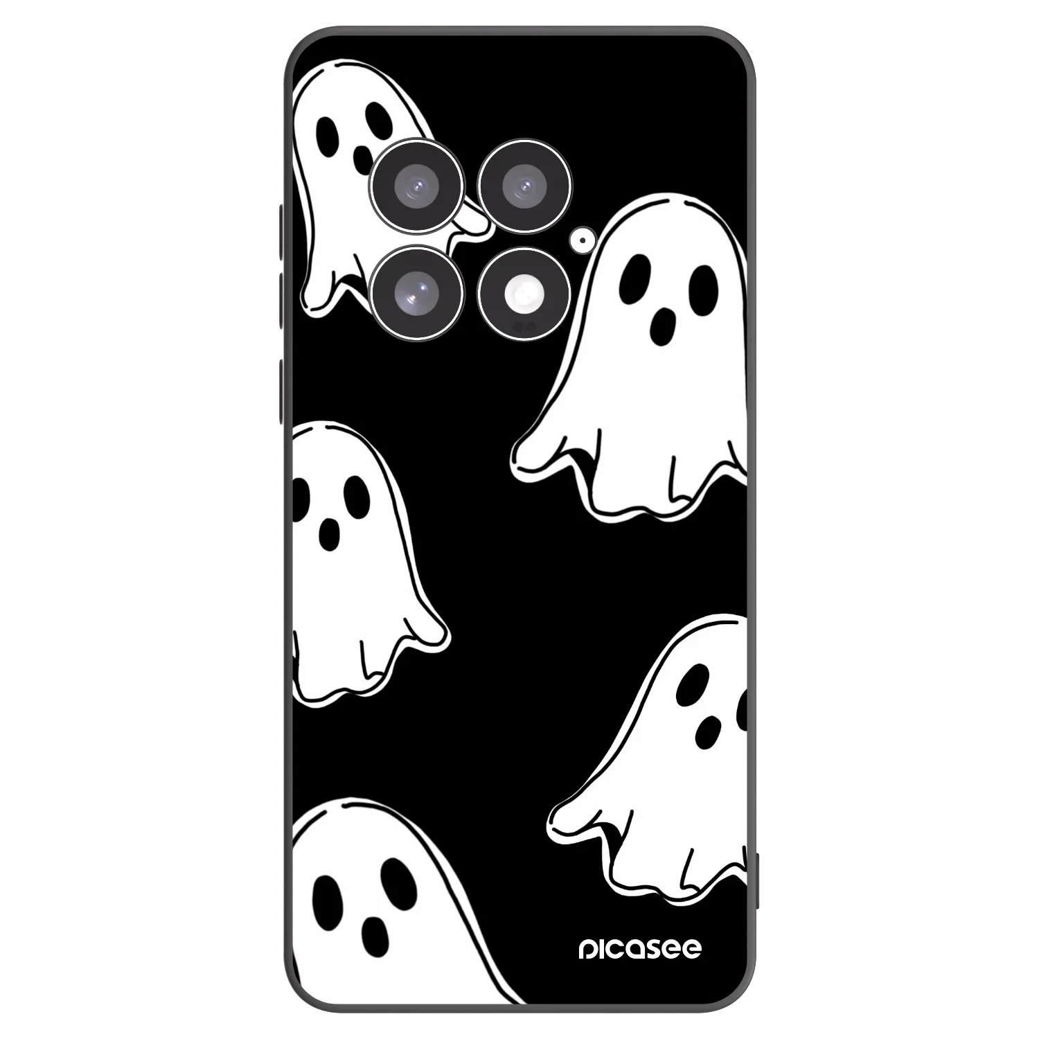 Picasee silikonski črni ovitek za OnePlus 13 5G - Black ghosts