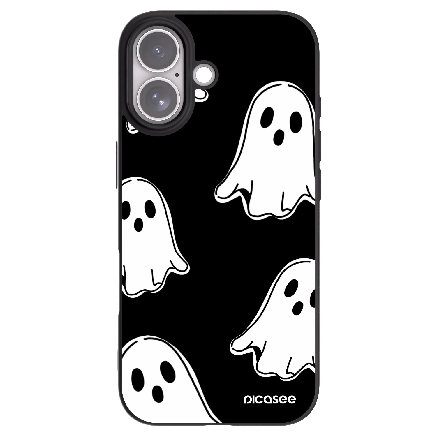 Picasee silikonski črni ovitek za Apple iPhone 17 - Black ghosts