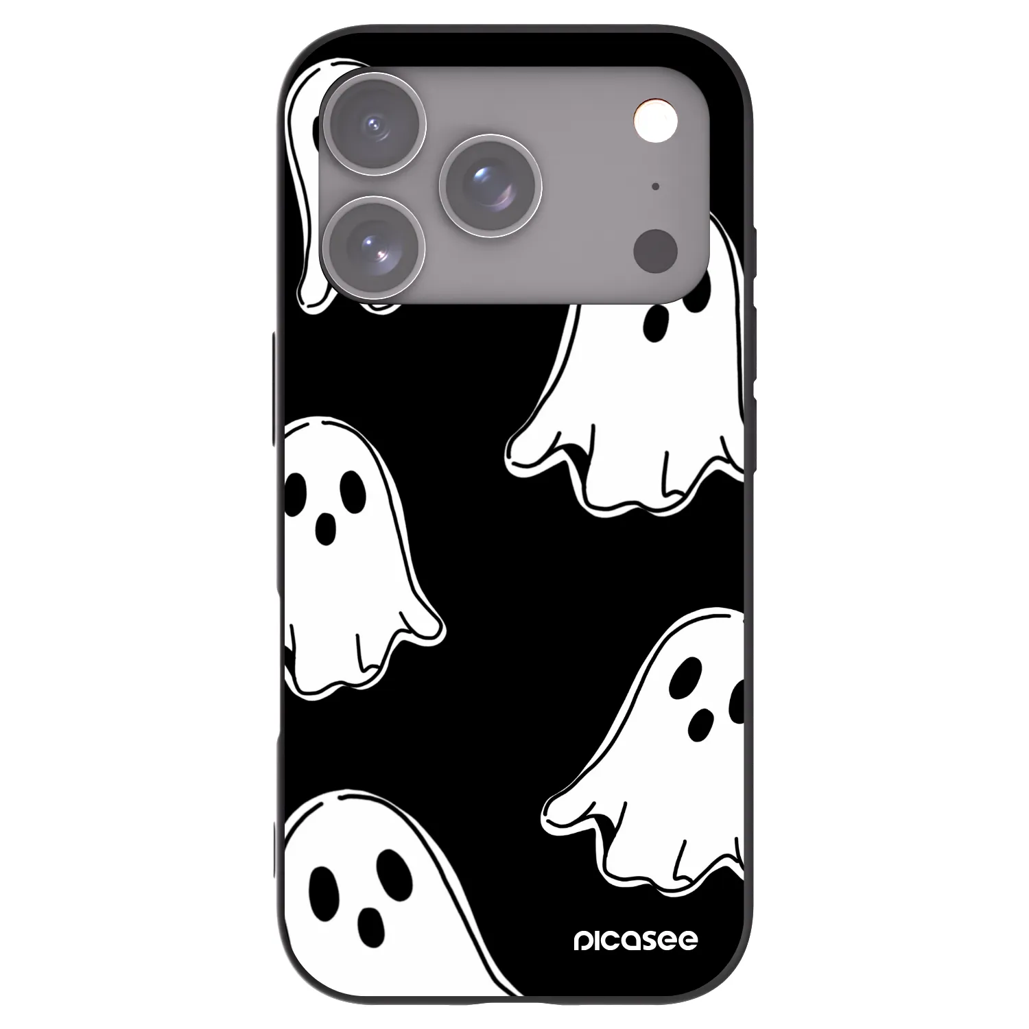 Picasee silikonski črni ovitek za Apple iPhone 17 Pro - Black ghosts