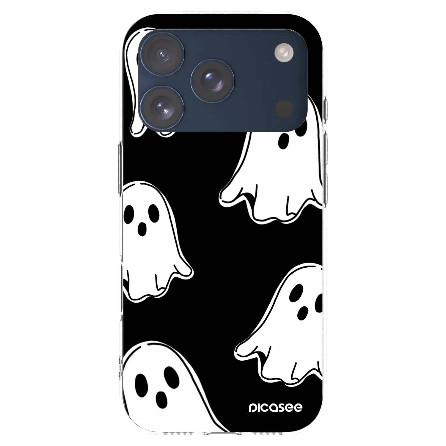Picasee silikonski prozorni ovitek za Apple iPhone 17 Pro - Black ghosts