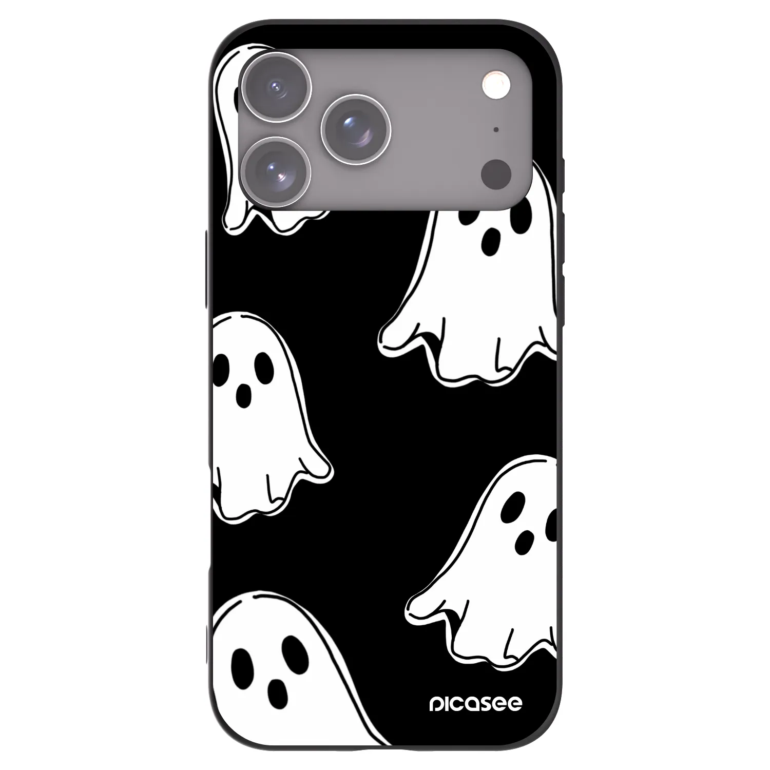 Picasee silikonski črni ovitek za Apple iPhone 17 Pro Max - Black ghosts