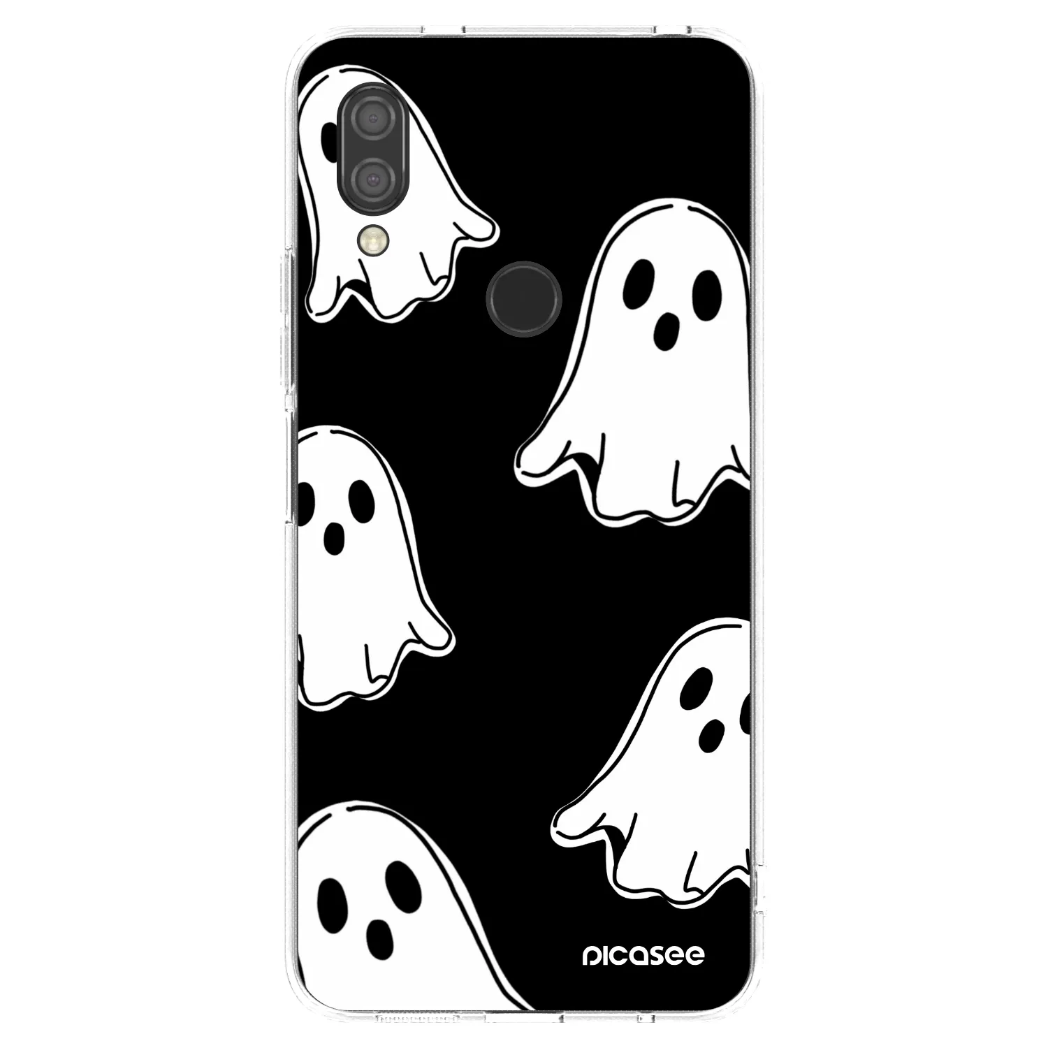 Picasee silikonski prozorni ovitek za Xiaomi Redmi 7 - Black ghosts