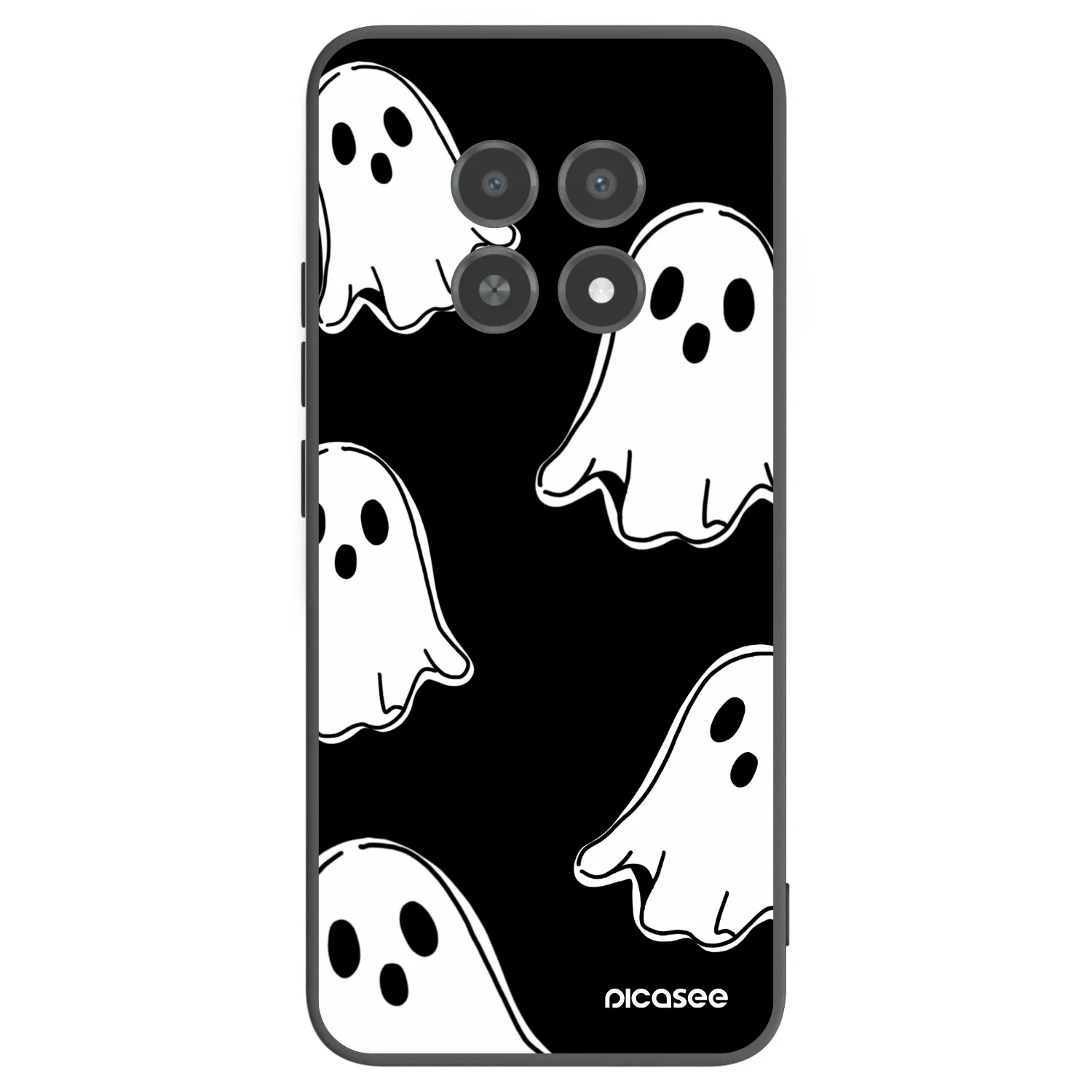 Picasee silikonski črni ovitek za Realme 12X - Black ghosts
