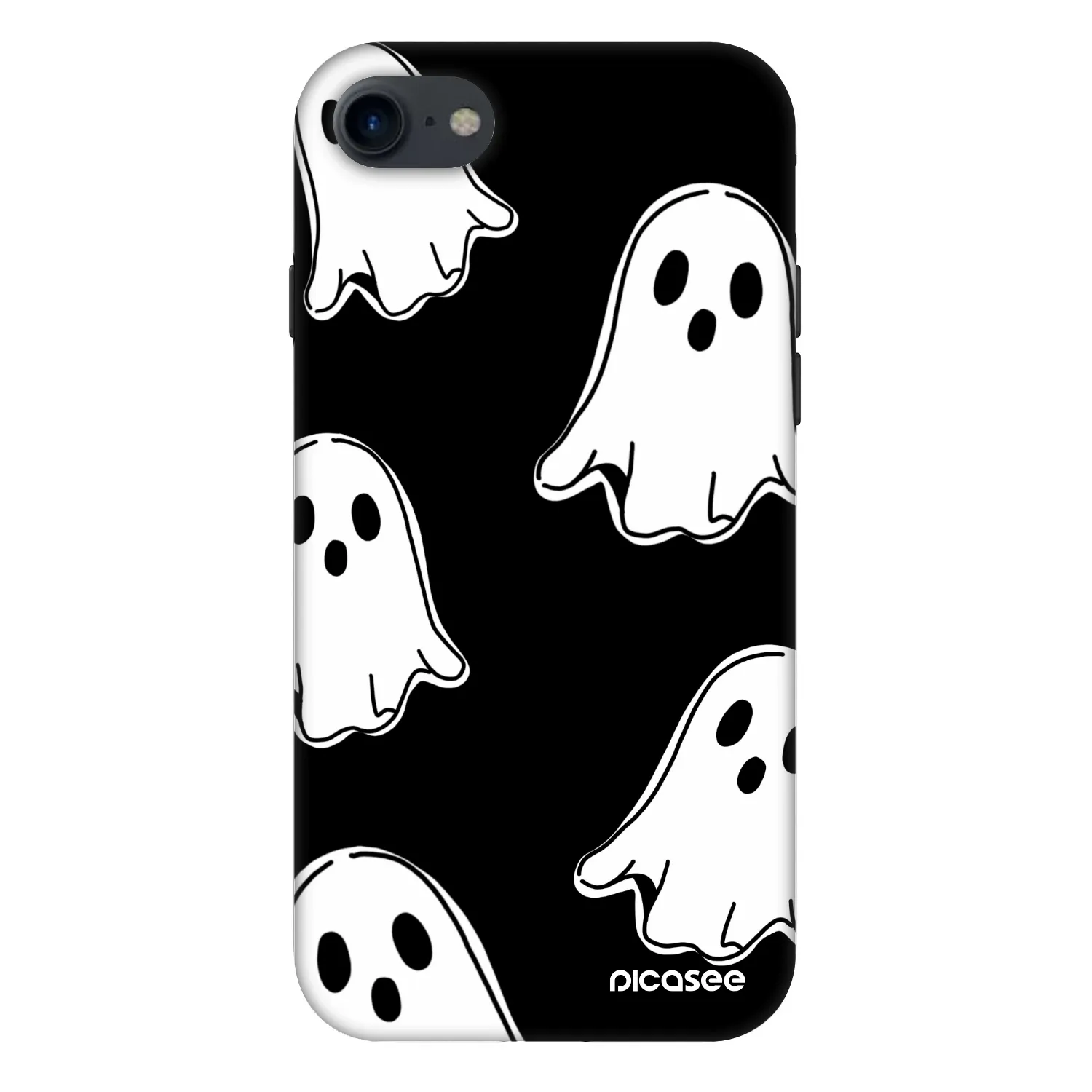 Picasee Fashion Case za Apple iPhone SE 2020 - Black ghosts