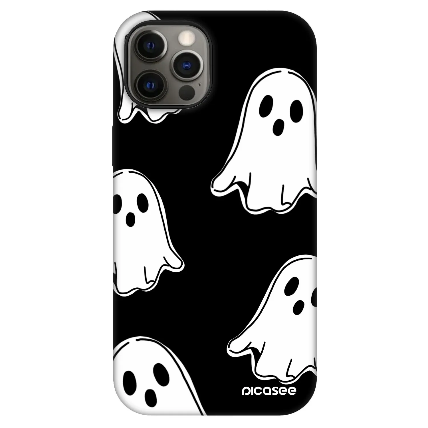 Picasee Fashion Case MagSafe za Apple iPhone 12 - Black ghosts