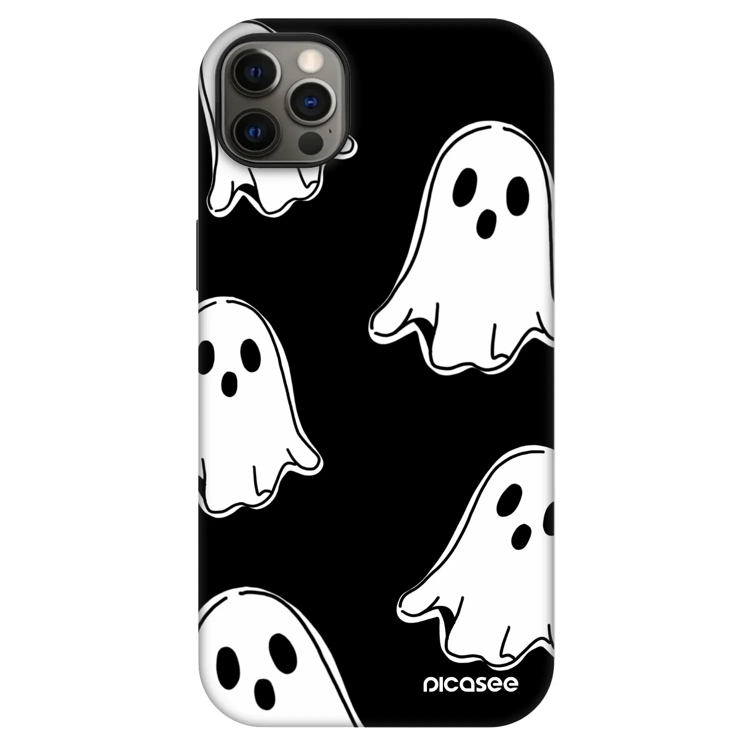 Picasee Fashion Case MagSafe za Apple iPhone 12 Pro Max - Black ghosts
